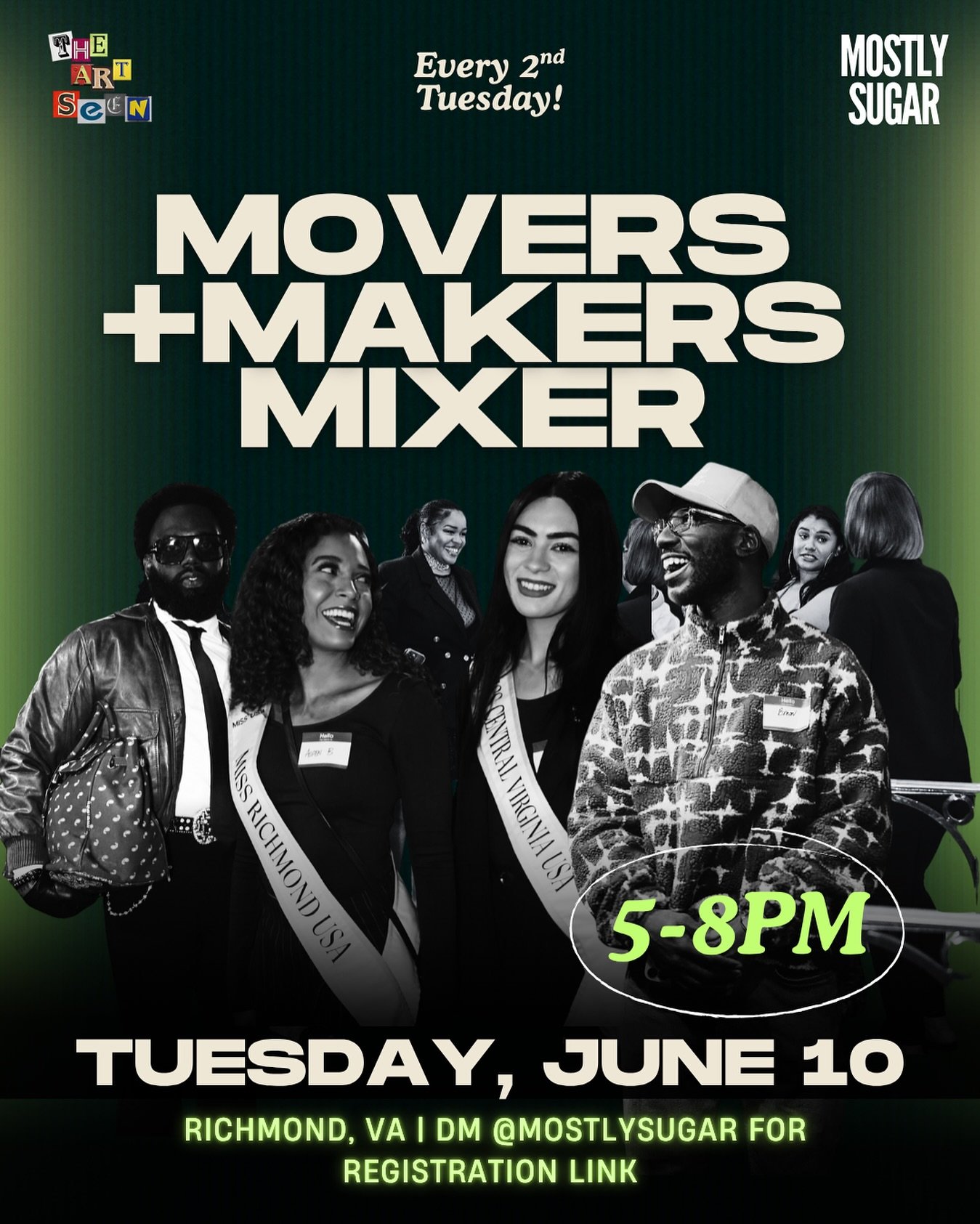 Missed the last one? 

The Movers+Makers Mixer is back next Tuesday, June 10th from 5-8pm for another evening of connection and conversation&mdash;hosted by Mostly Sugar and @theartseen_ . This month&rsquo;s theme: &ldquo;Show &amp; Tell&rdquo;. We w