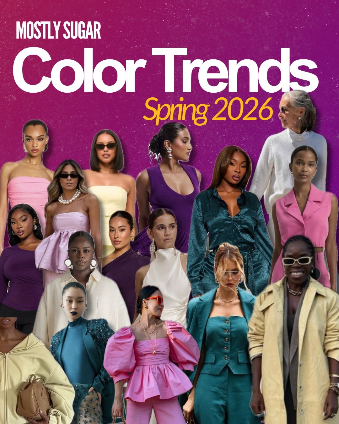 From soft, wearable neutrals to bold, mood-setting statements, these are the shades defining Spring 2026: Cloud Dancer, Canary Yellow, Candy Pink, Deep Teal, and Deep Plum. Seen on the runways, all over your feed, and now stepping into your closet.

