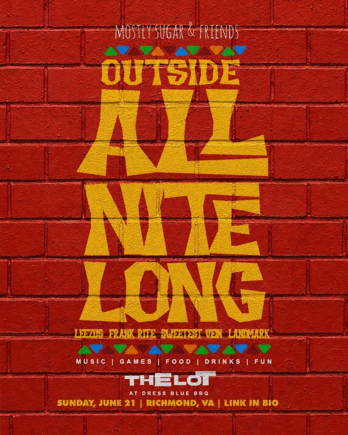 On Sunday June 21st, we&rsquo;re Outside ALL NITE LONG! (TICKET LINK IN BIO)

We teamed up with our friends @thatwasmadfun, @lac_ent and @sicksocietyclothing @aypfounder to bring you the summer cookout you&rsquo;ve been looking for. Expect REAL BBQ b