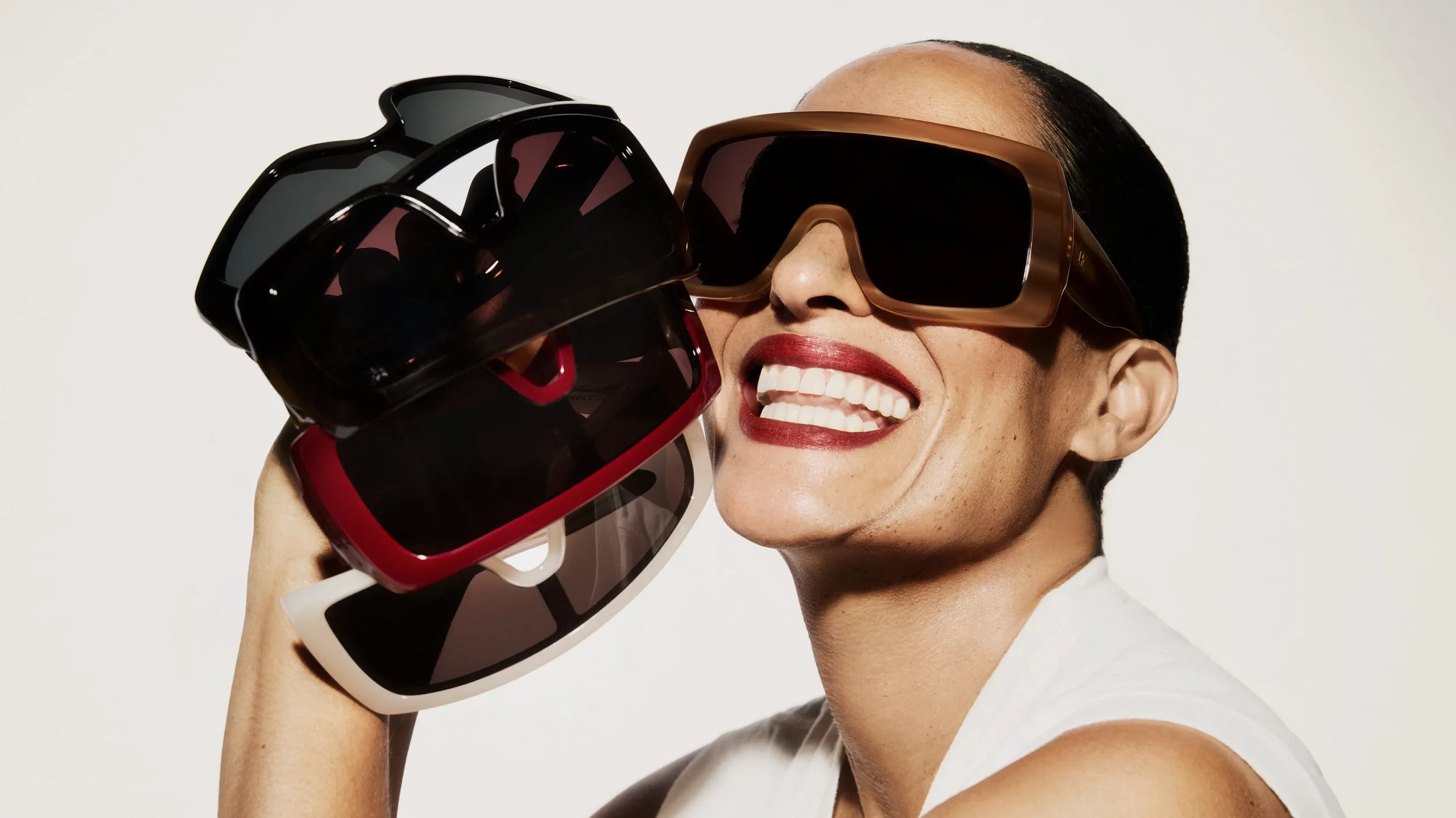 Tracee Ellis Ross wearing her new eyewear collection in collaboration with Emmanuelle Khanh