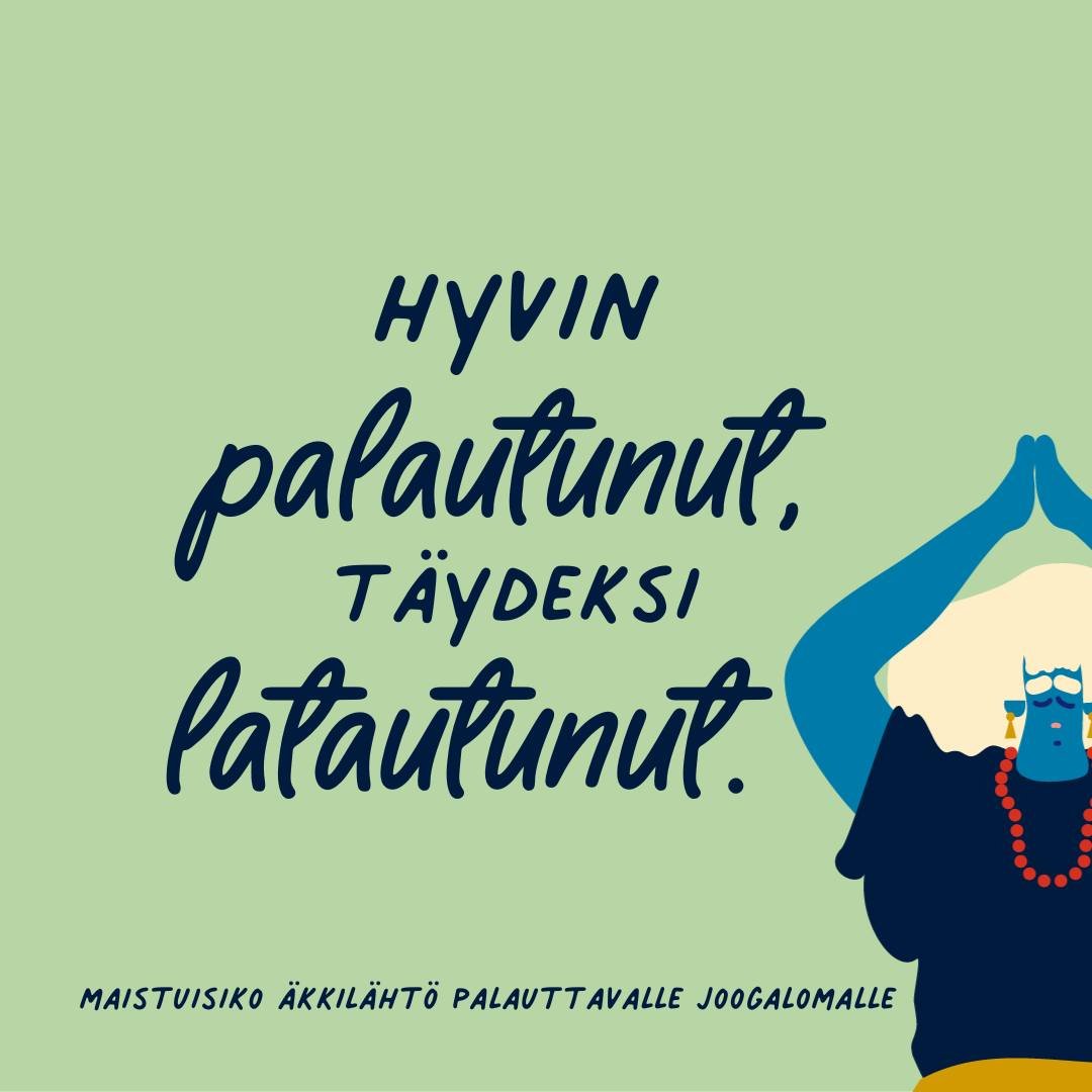 Hei himmailija!

Himmaa ja Houtskarin saarella sijaitseva @hotelhyppeis j&auml;rjest&auml;v&auml;t 19-21.4. juuri sinulle r&auml;&auml;t&auml;l&ouml;idyn palauttavan joogaloman. Lue bion linkkipuusta lis&auml;&auml; tai klikkaile: https://hotelhyppei