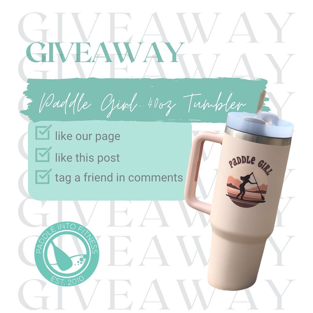 It&rsquo;s time for another giveaway! This month, we are giving away our 40oz Paddle Girl Tumbler. Take it to the beach, office, or your next yoga class!

To enter:
🏄🏽&zwj;♀️ Follow @paddlefitness 
🏝 Like this post
💦 Tag a friend in the comments 