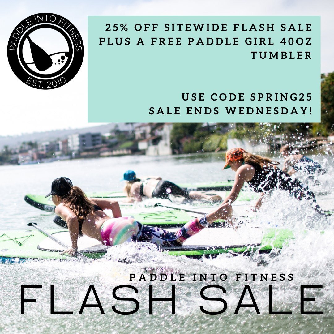 25% OFF Flash Sale with Code SPRING25 until Wednesday Only. ⁠
.⁠
Can be used on Float Into Fitness Mats, Paddle Into Fitness Inflatable Paddleboards, SUP/SUP Yoga/SUP Fitness/Pool Certifications, our 12-Week Beginner Online SUP Fitness Program, or an