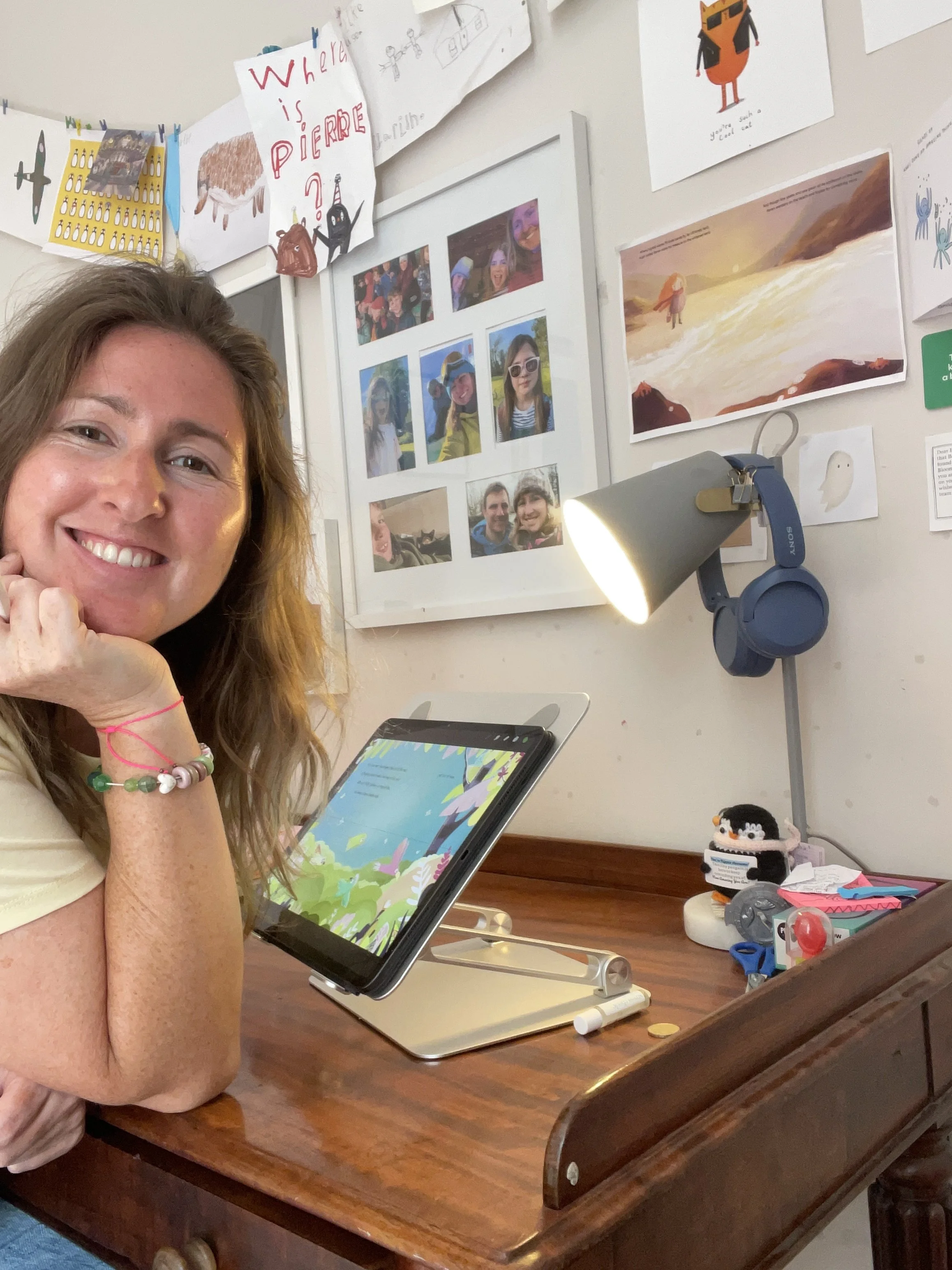Children's Author and Illustrator Emma Clarke at home in her studio.
