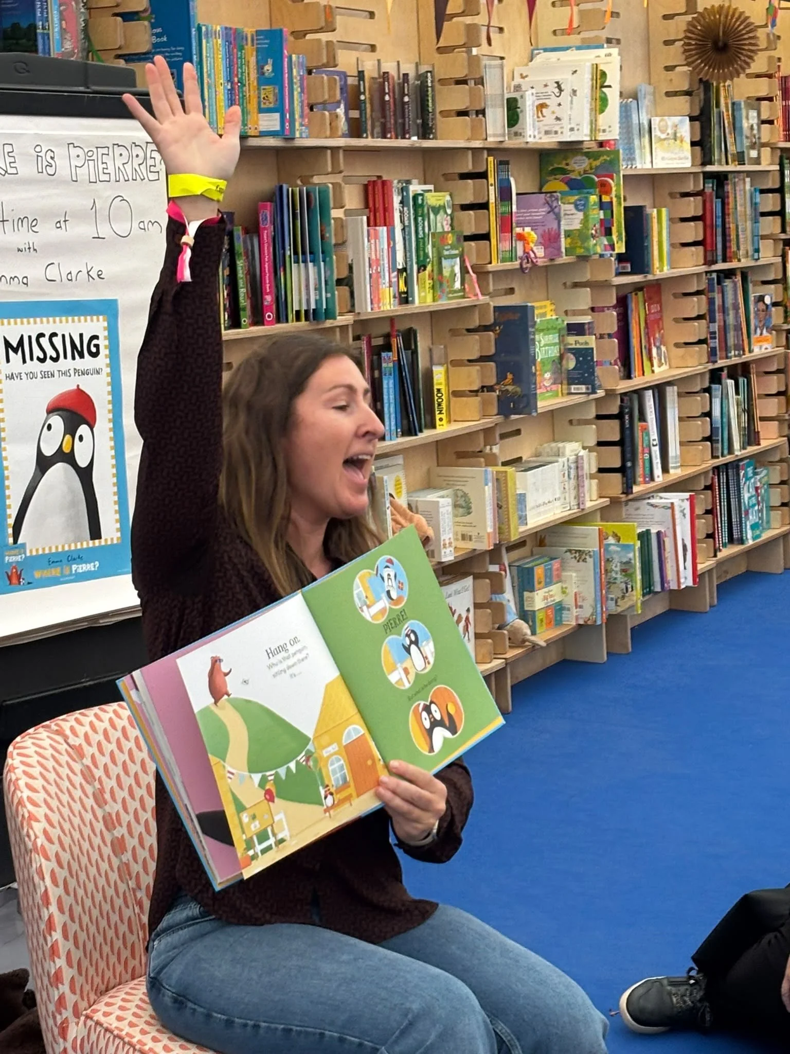 Children's Author and Illustrator Emma Clarke leading an event at Cheltenham Literature Festival.