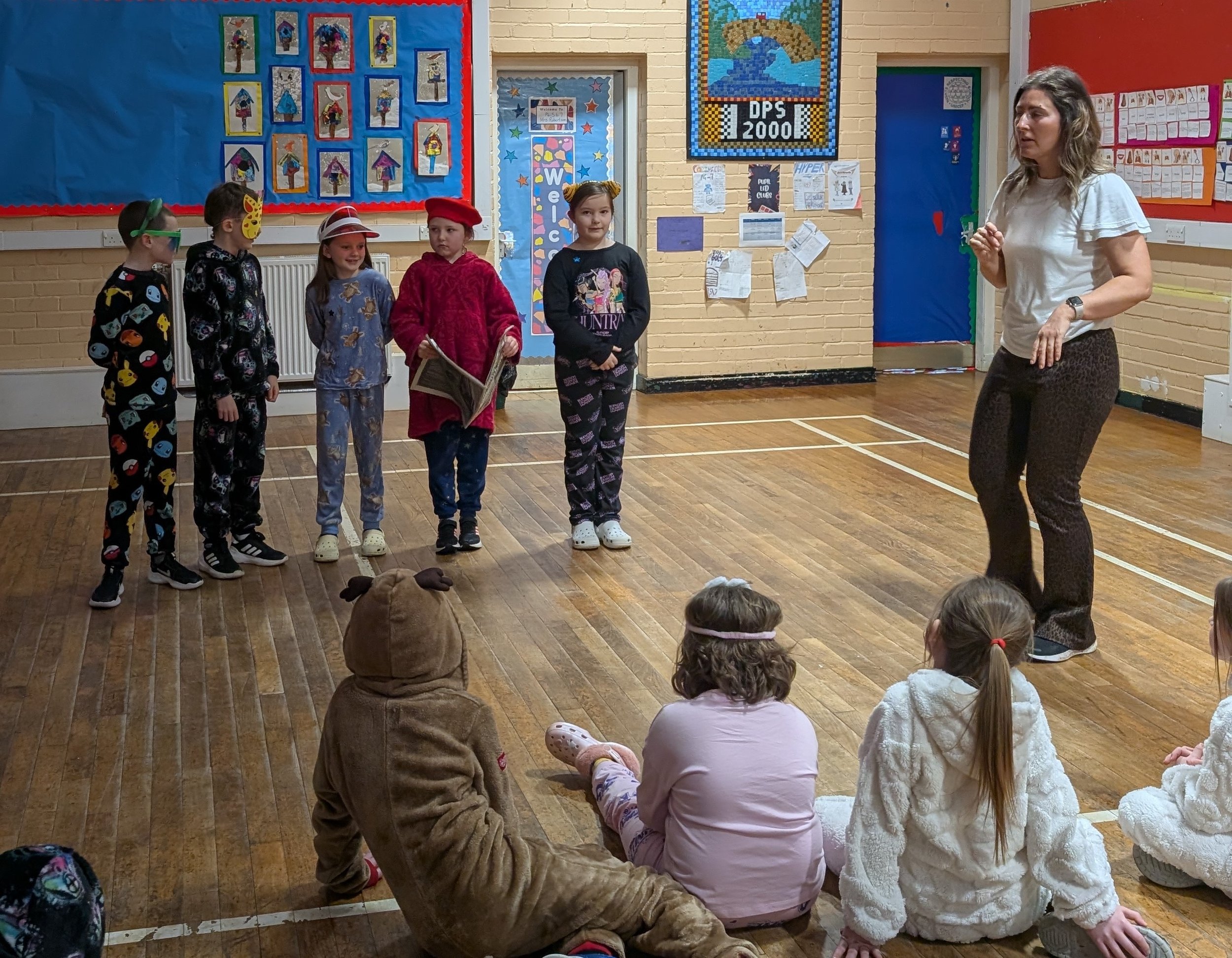 Children's Author and Illustrator Emma Clarke leading a fun workshop in a primary school.