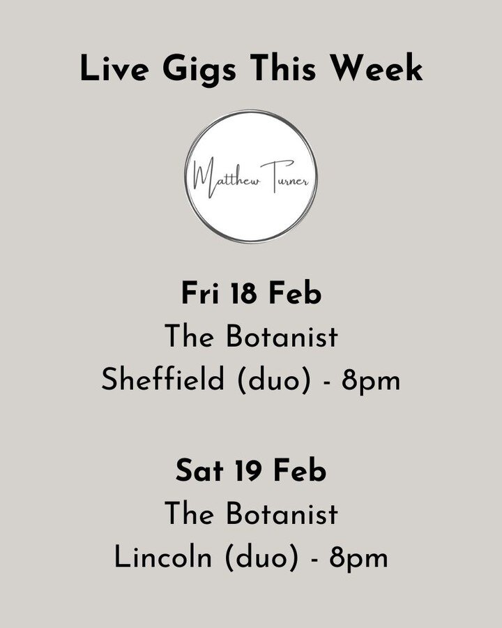 Live gigs this week 🎸🎶