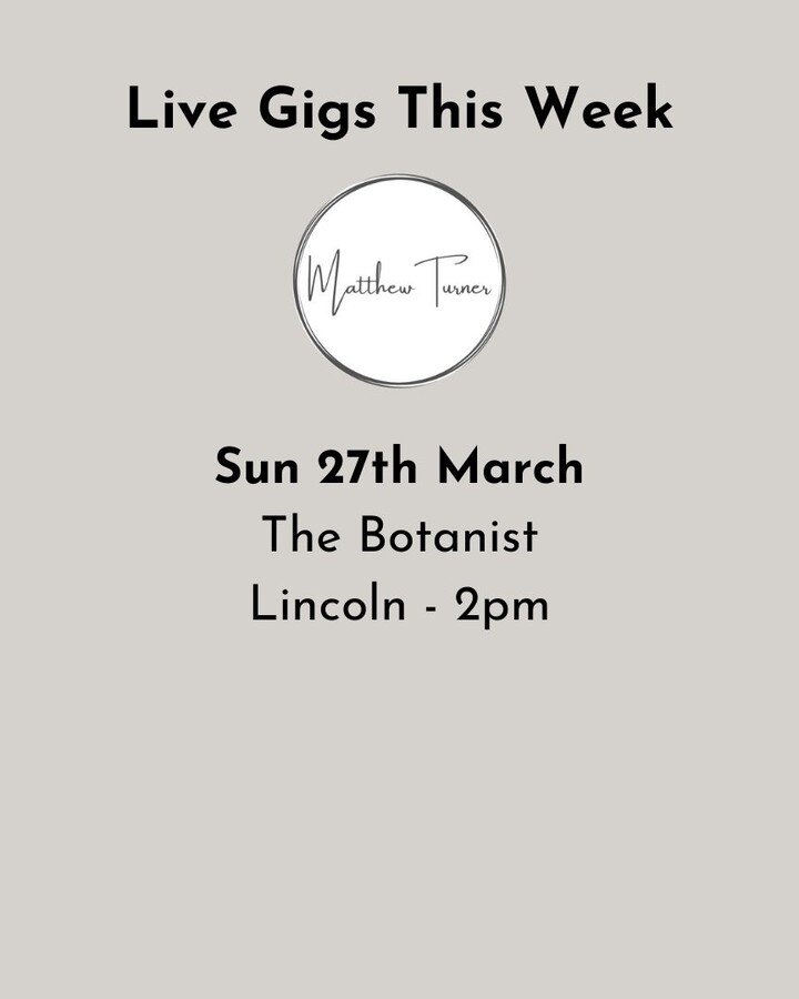 I'm performing at a couple of private events this weekend but you can catch me at @thebotanistuk in Lincoln this Sunday 🎶