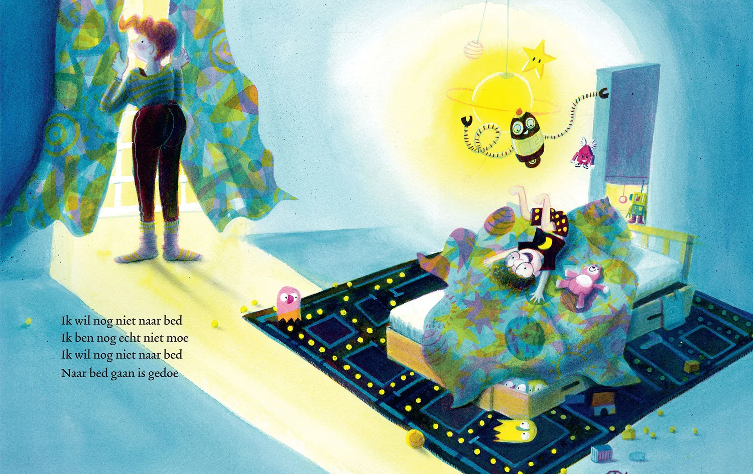 Naar bed gaan is gedoe — Marieke van Ditshuizen Illustratie