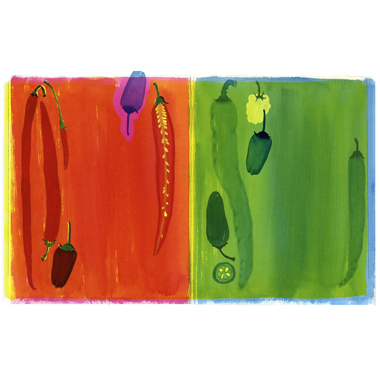 Peper, illustratie uit van Honingbij tot Hagelslag - 3 kleuren inkt 