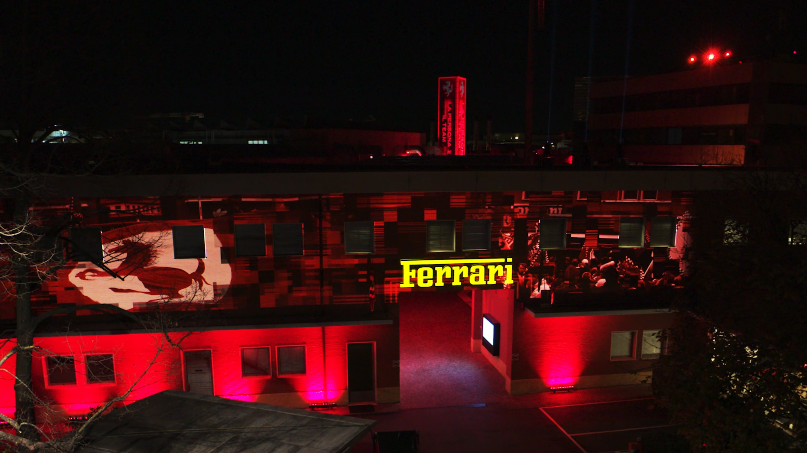 Ferrari illuminate Maranello Factory