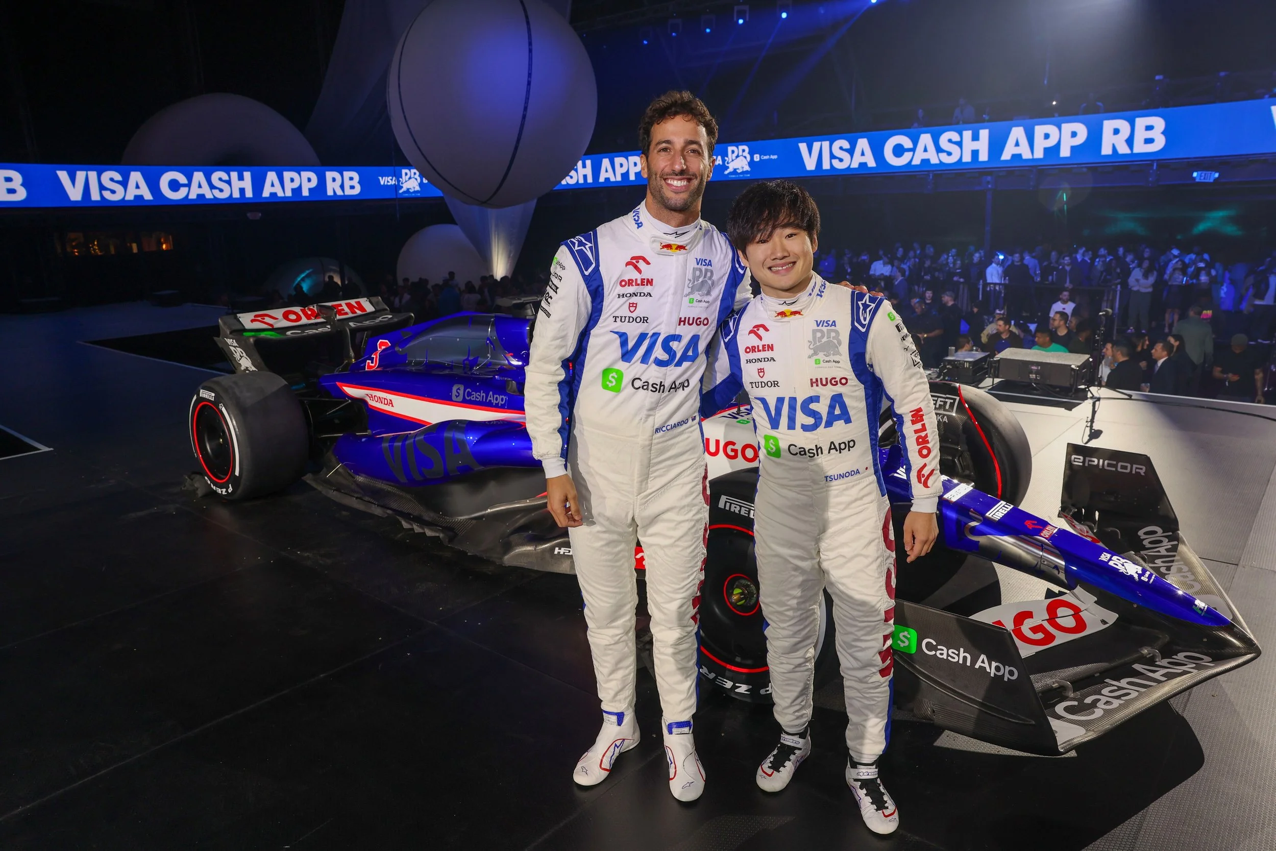 Visa Cash App RB launch 2024 F1 car in Las Vegas