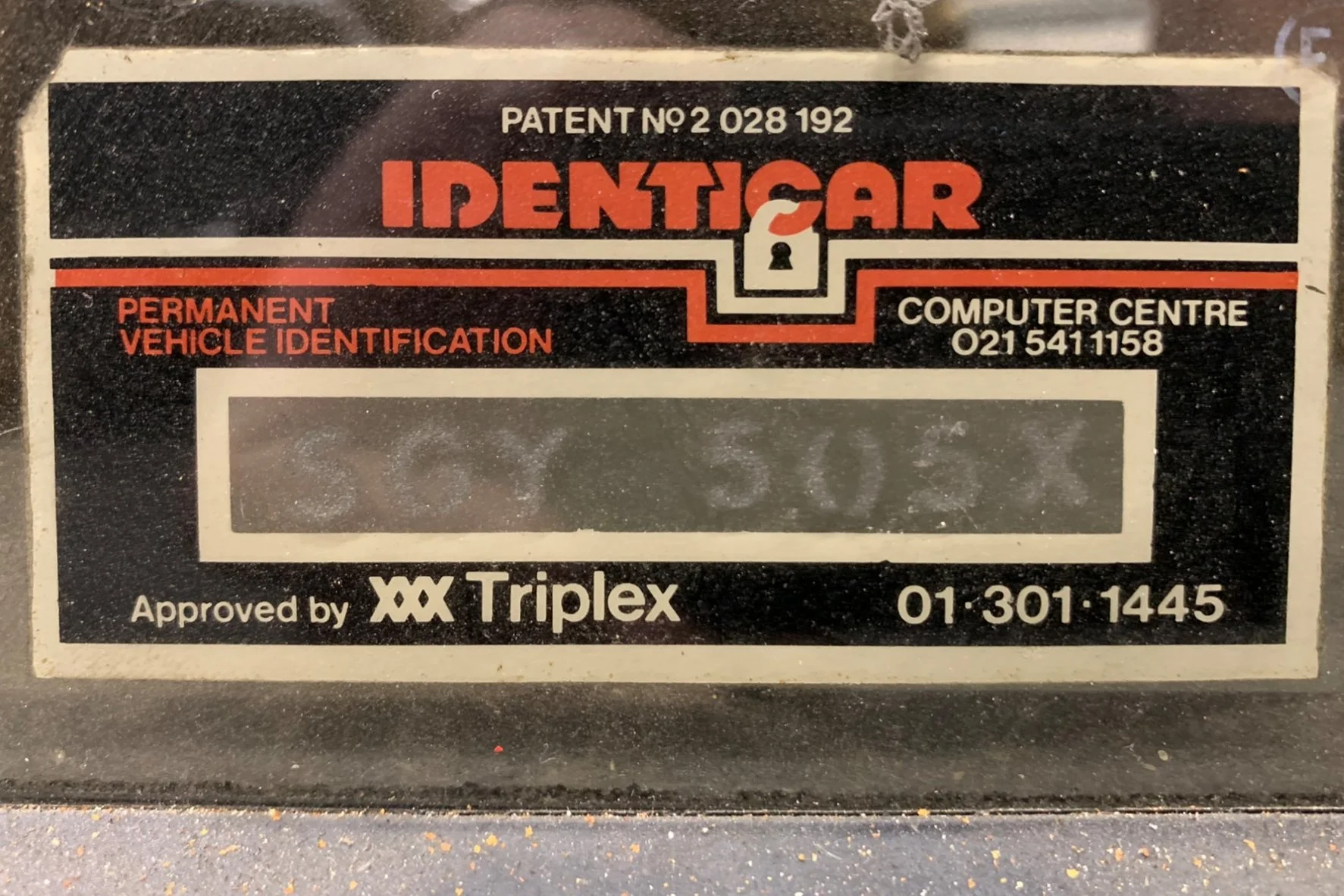 Tolman XR3 Identicar Etching.JPEG