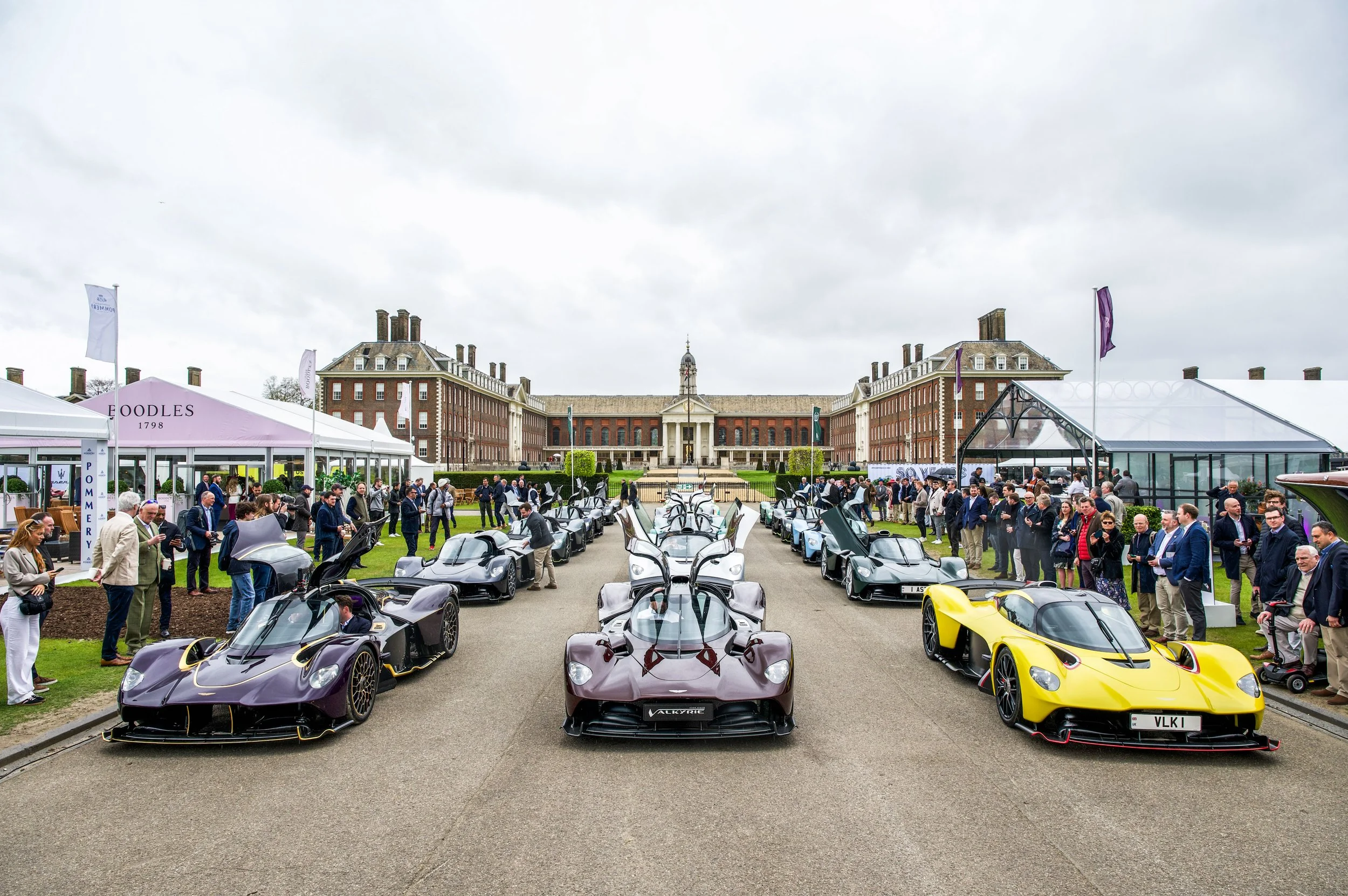 World record Aston Martin Valkyrie parade wows Salon Privé London