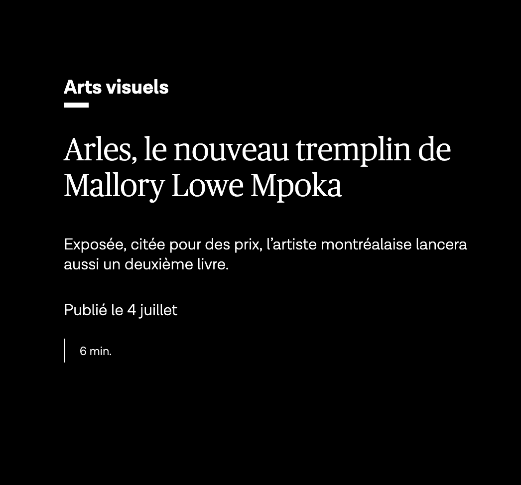 Arles, le nouveau tremplin de Mallory Lowe Mpoka | Le Devoir - 2026