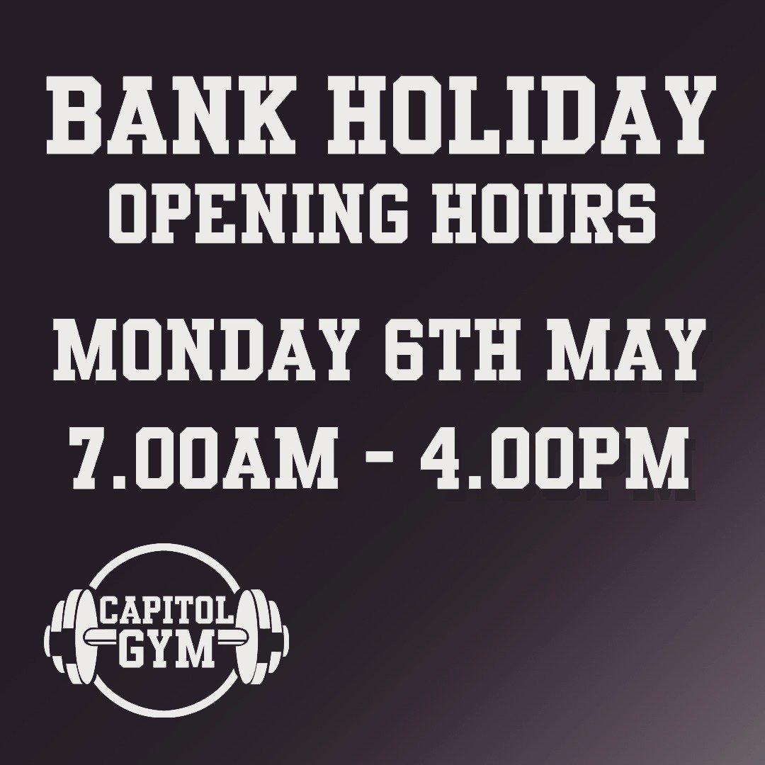 We'll be open from 7am to 4pm this Bank Holiday Monday 6th 💪