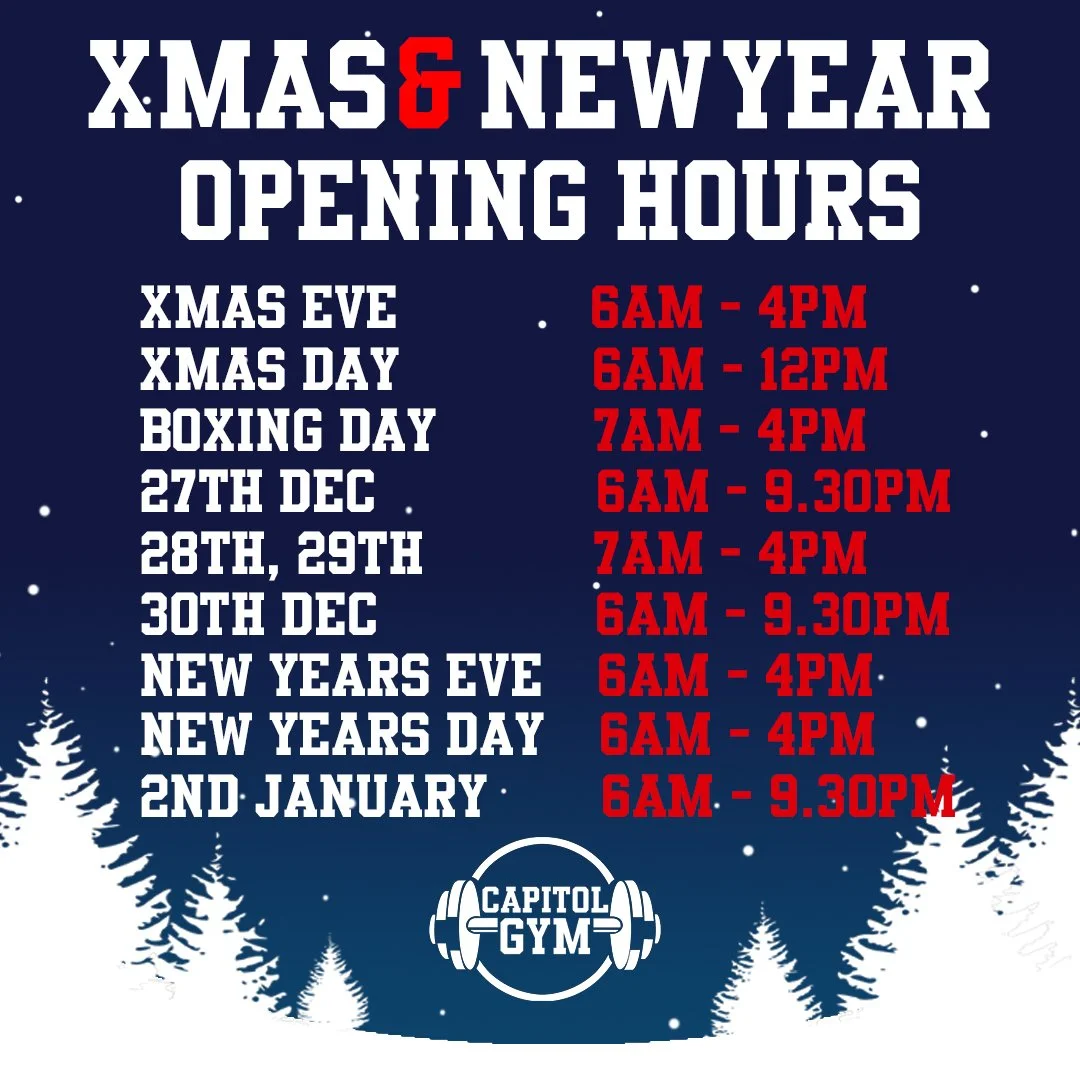 Holiday opening hours - we're open everyday! 💪🎅🎄