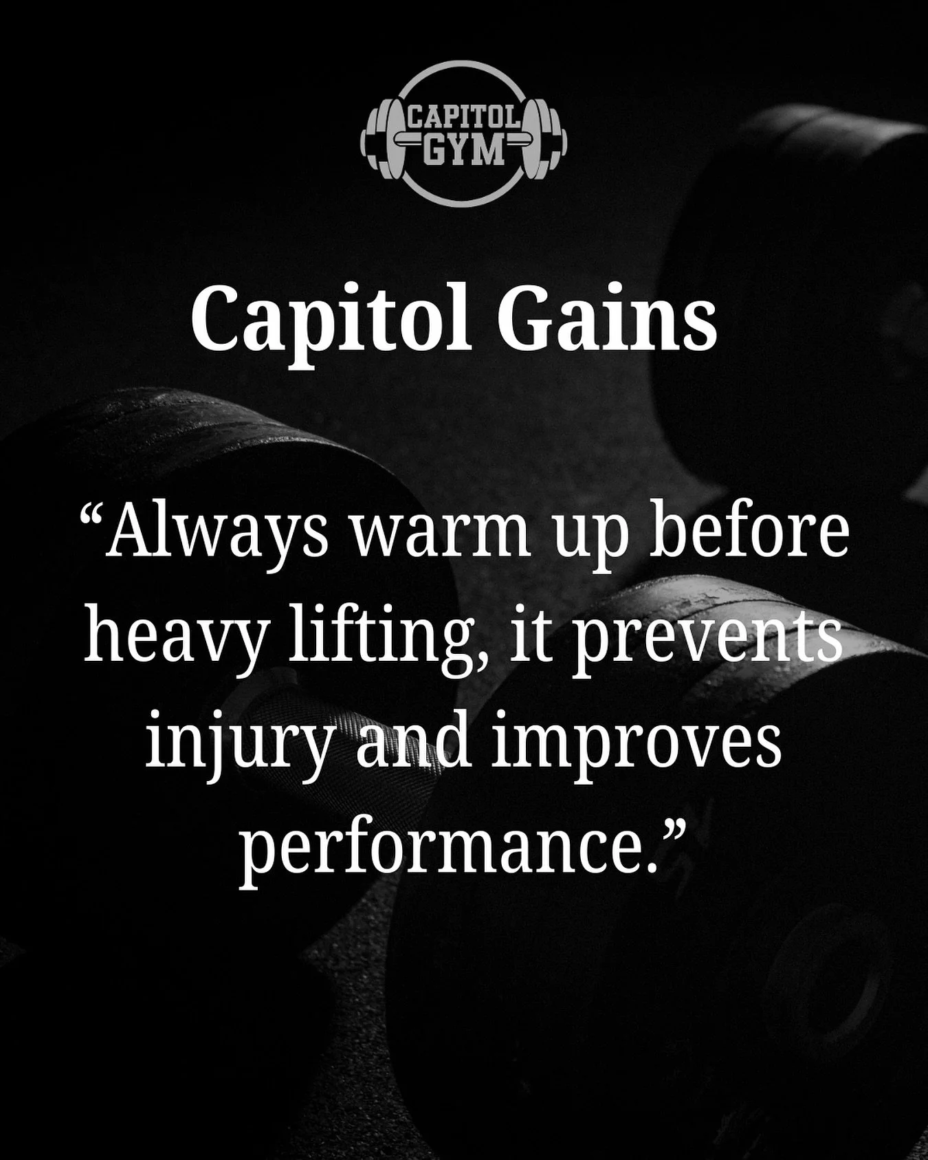 Always warm up before heavy lifting, it prevents injury and improves performance.

👉 A proper warm-up primes your muscles, joints, and nervous system to lift better and safer. Start with 5&ndash;10 minutes of light cardio and mobility before hitting