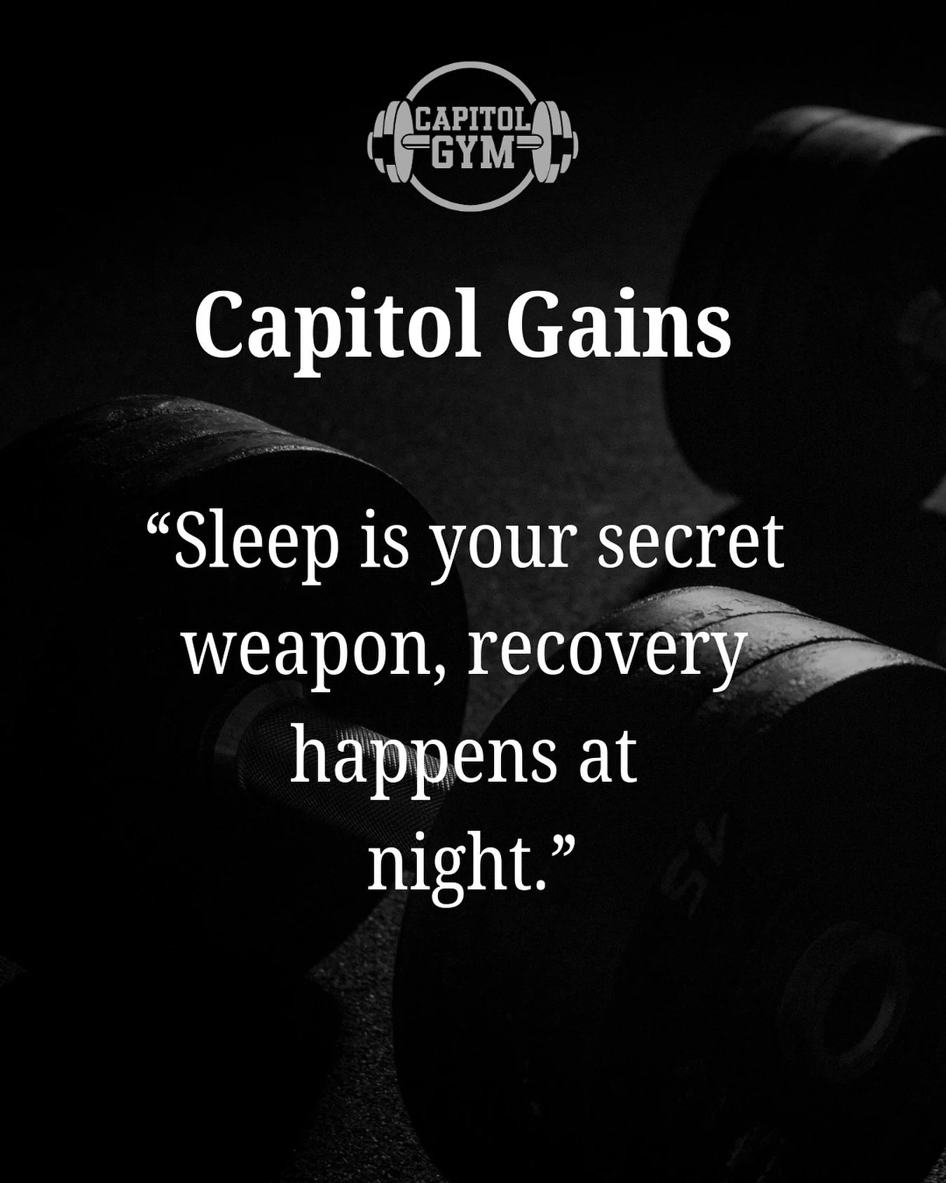😴 You can train hard and eat right, but without quality sleep, your results will stall.

When you sleep:
💪 Muscles repair and grow
🧠 Hormones rebalance
⚡ Energy levels reset

7&ndash;9 hours a night can make the difference between just training an