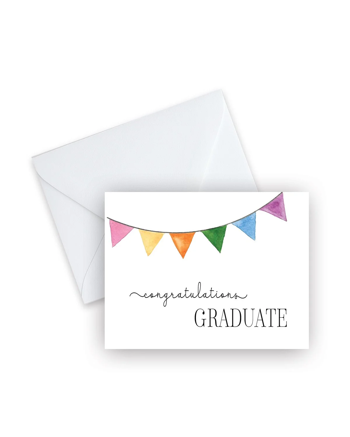 Congratulations GRADUATE Swag Banner Card - Pastel Watercolor