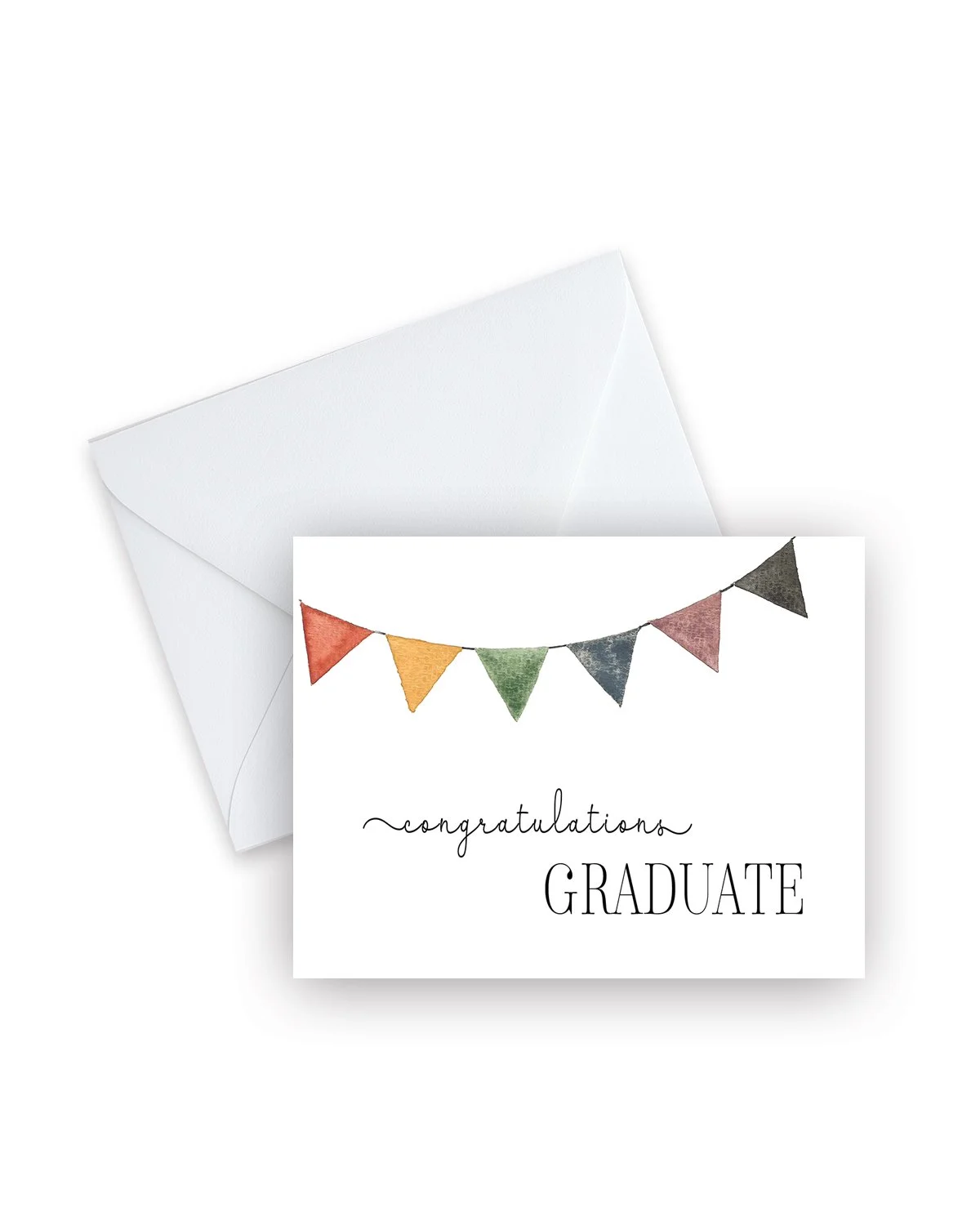 Congratulations GRADUATE Swag Banner Card - Ochre Watercolor