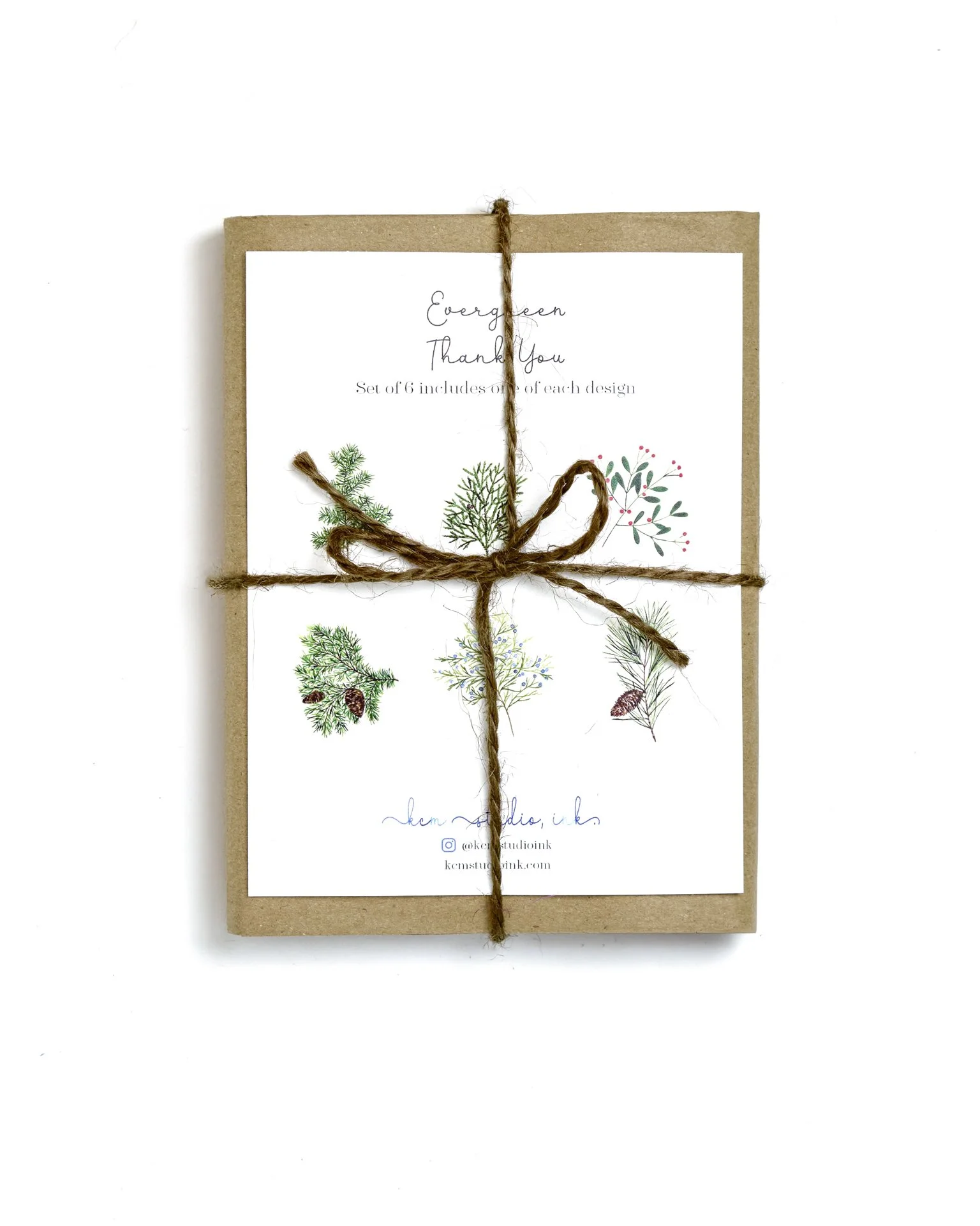 Thank You Evergreen Set (set of 6 cards)