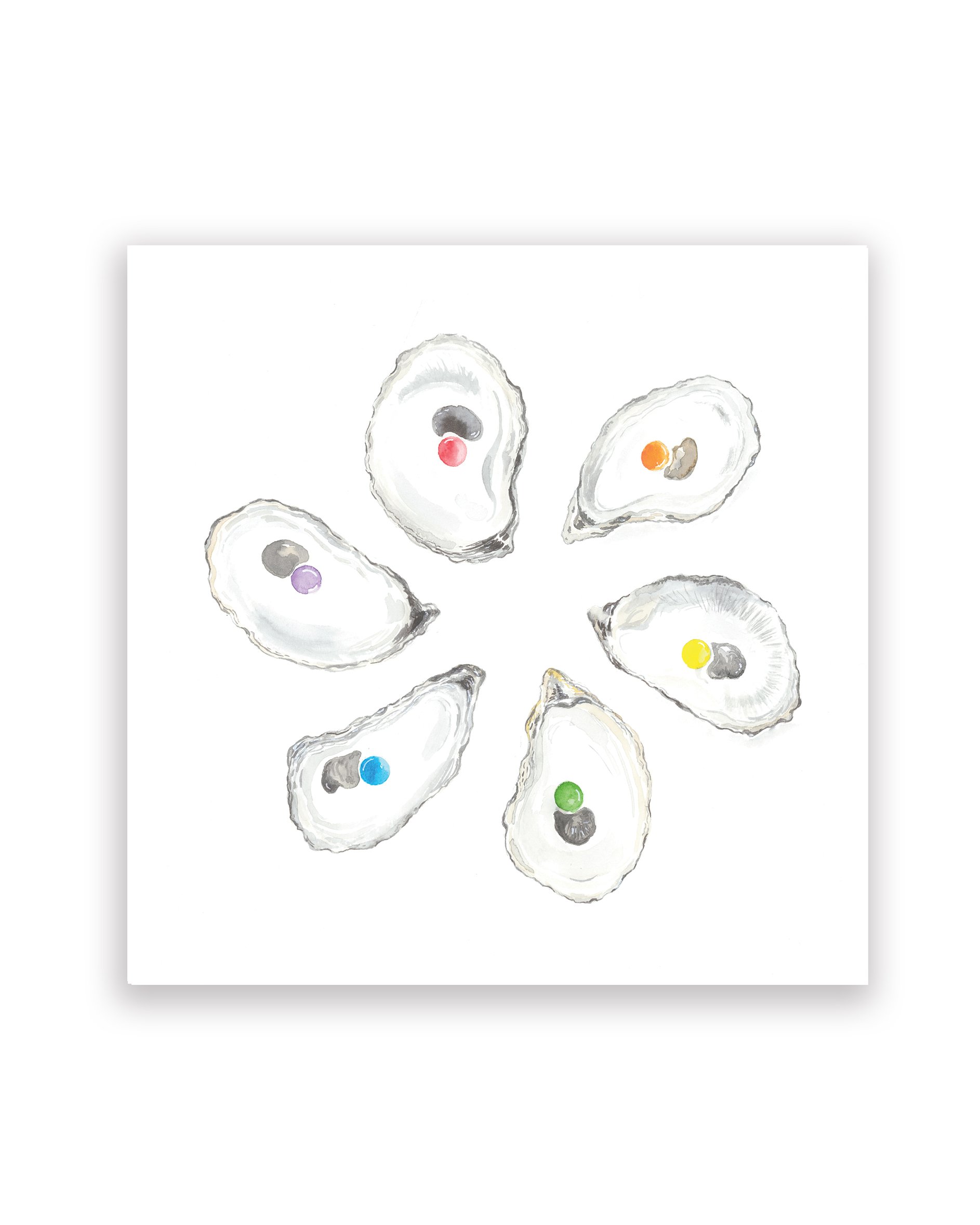Rainbow Oyster Print 8x8