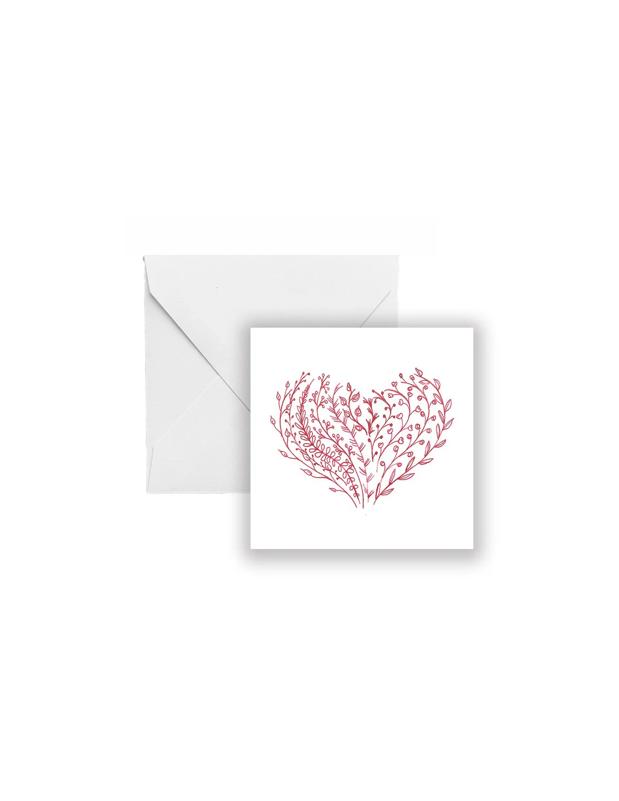 Red Botanical Heart Gift Enclosure