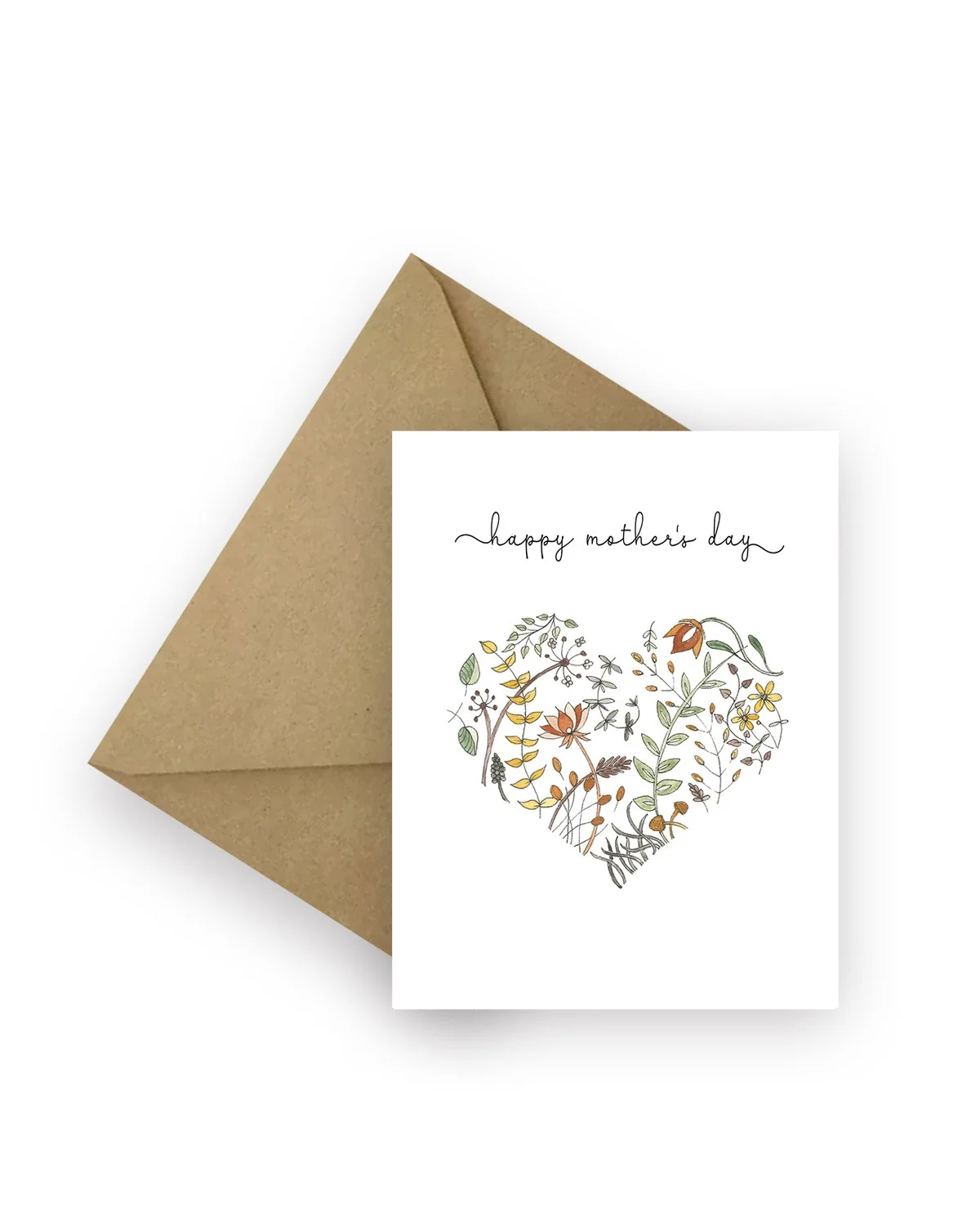 Happy Mother's Day Botanical Heart (vertical)