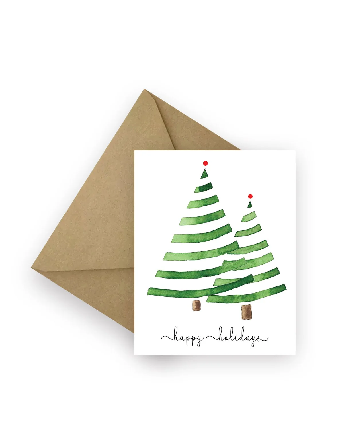 Happy Holidays Twin Trees Card