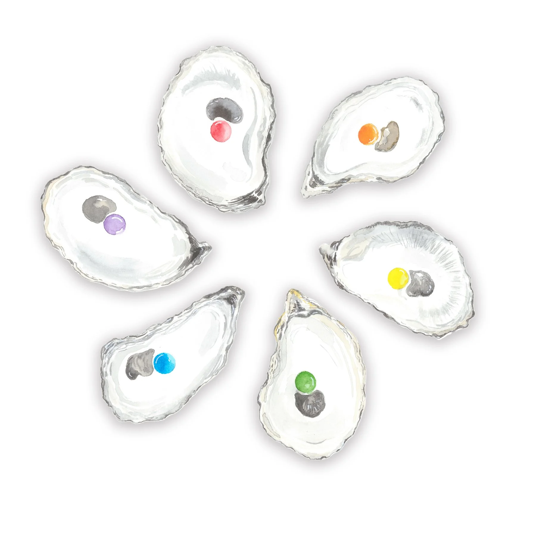 Rainbow Oyster Print 8x8