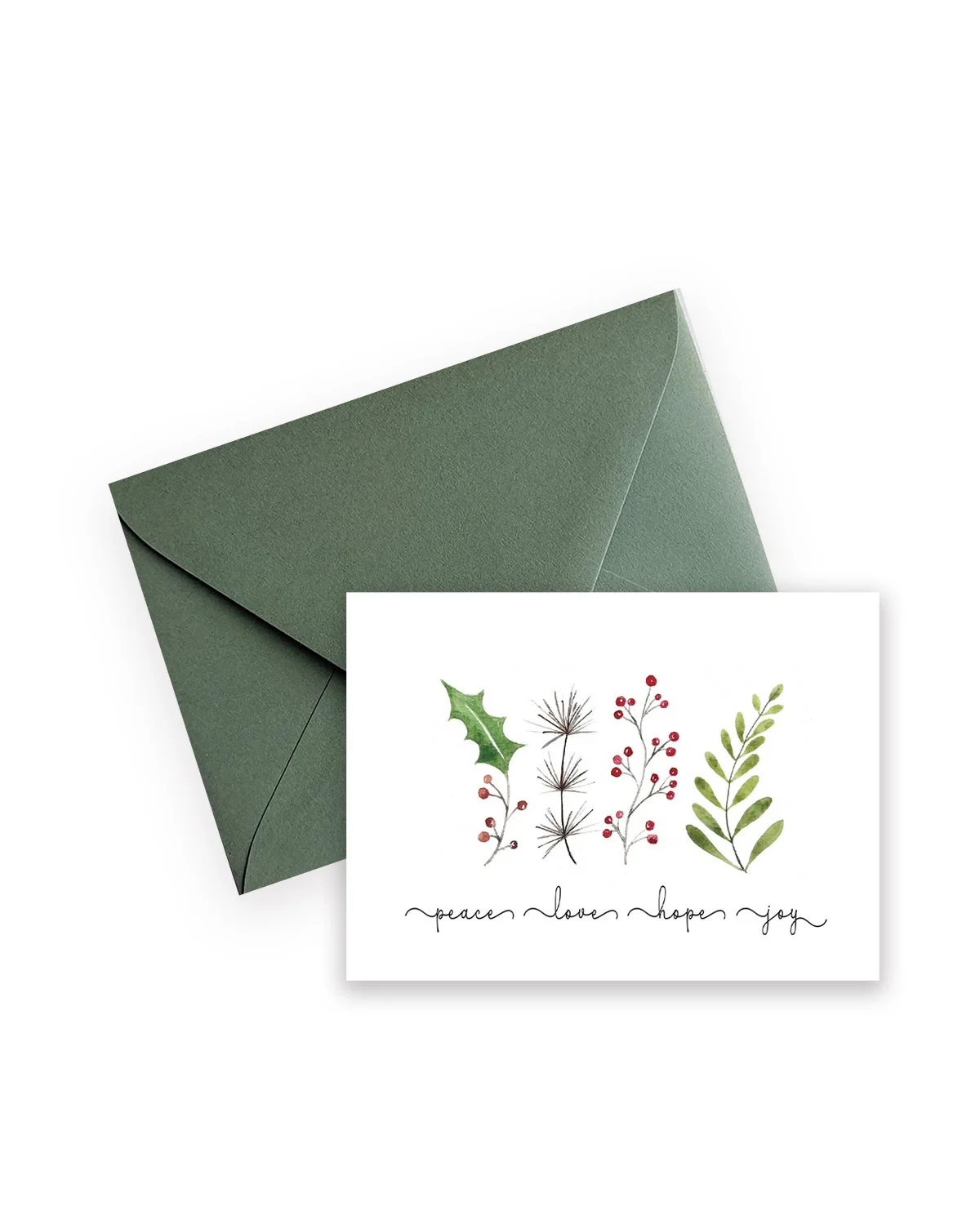 Holiday Branches - Peace Love Hope Joy Card
