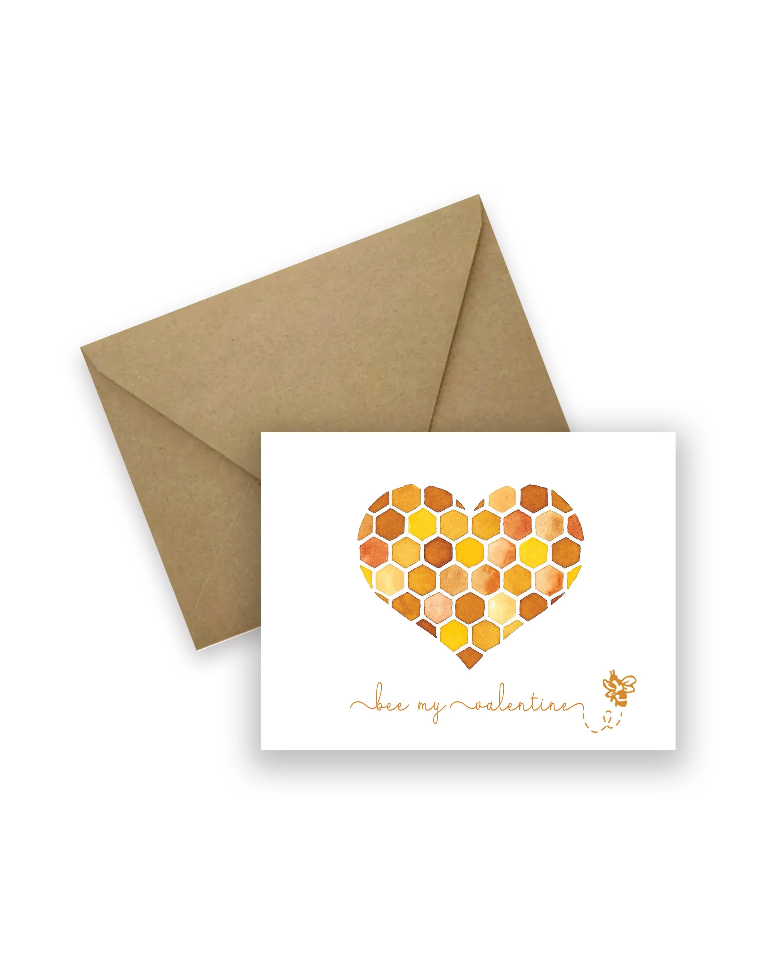 Bee My Valentine Honeycomb Heart