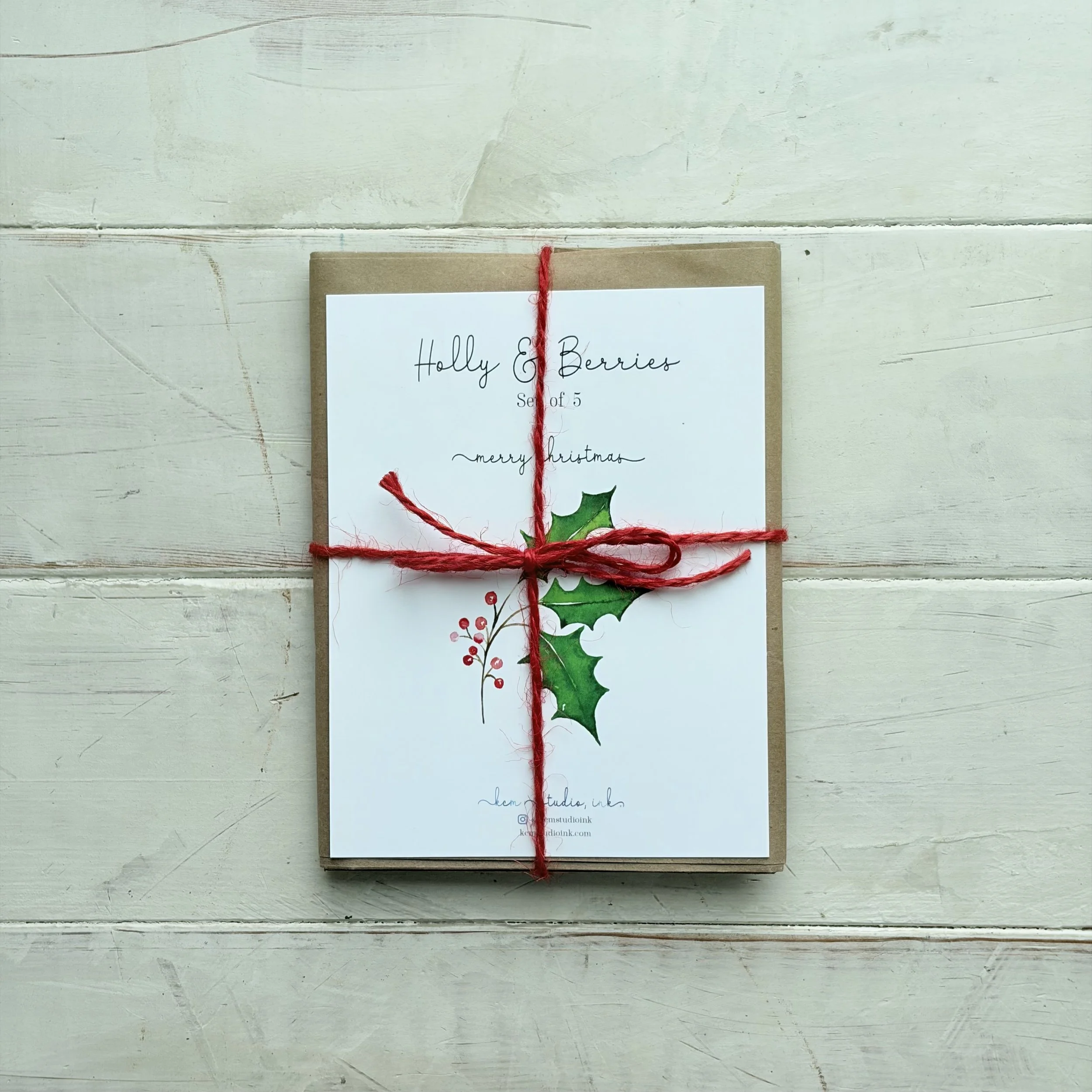 Merry Christmas Holly & Berries