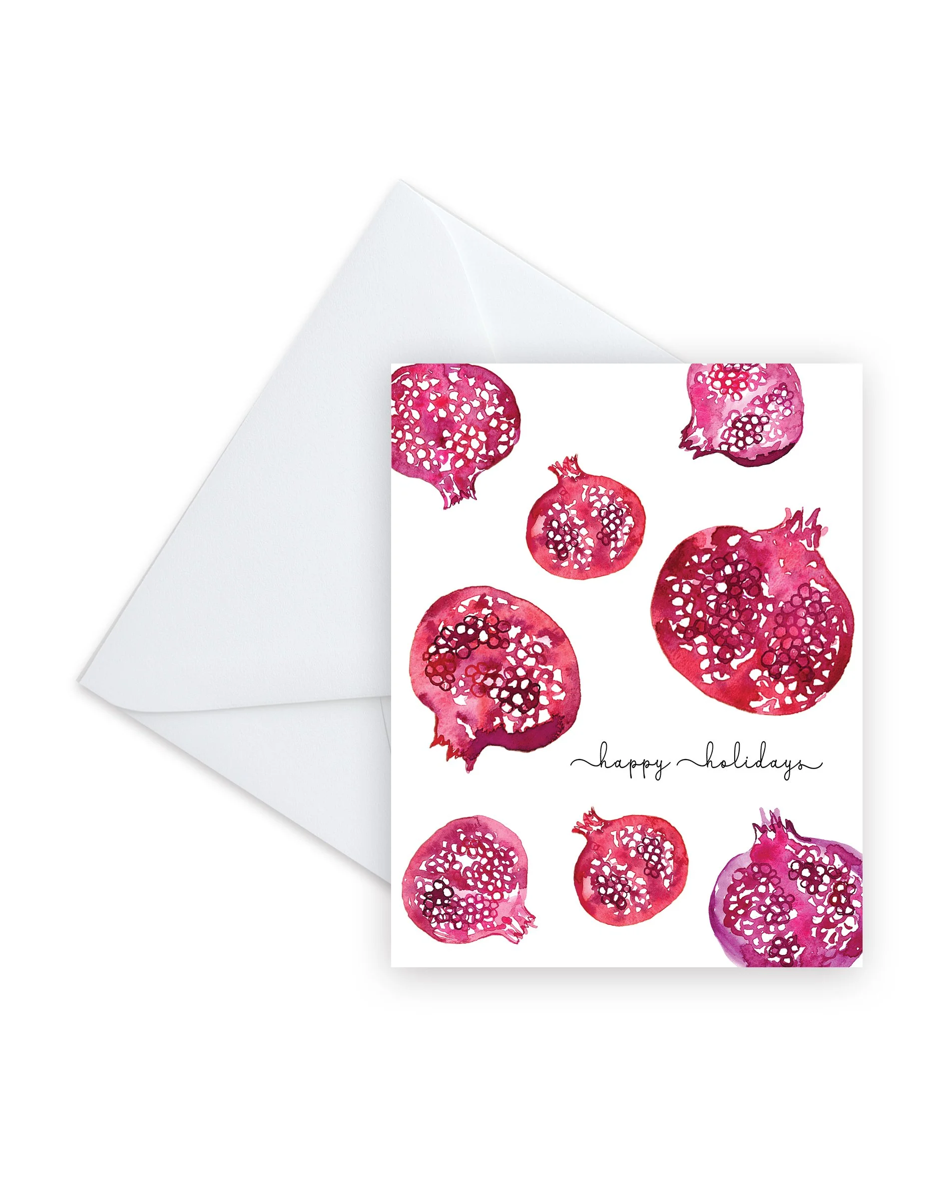 Happy Holidays Pomegranate Card