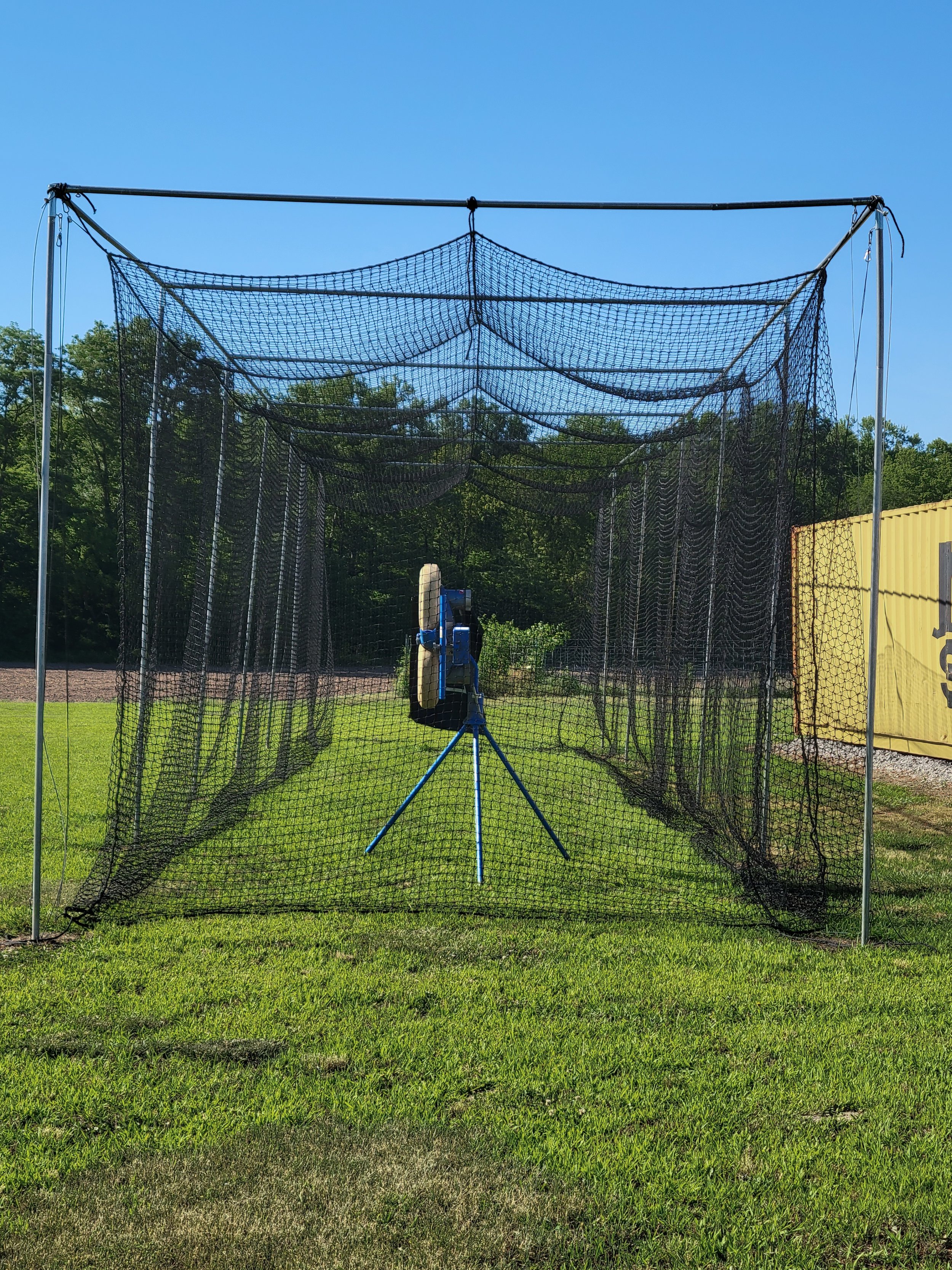 Batting Cage Net 10' x 12' x 50' #24 42ply with Door & Frame Baseball Netting 