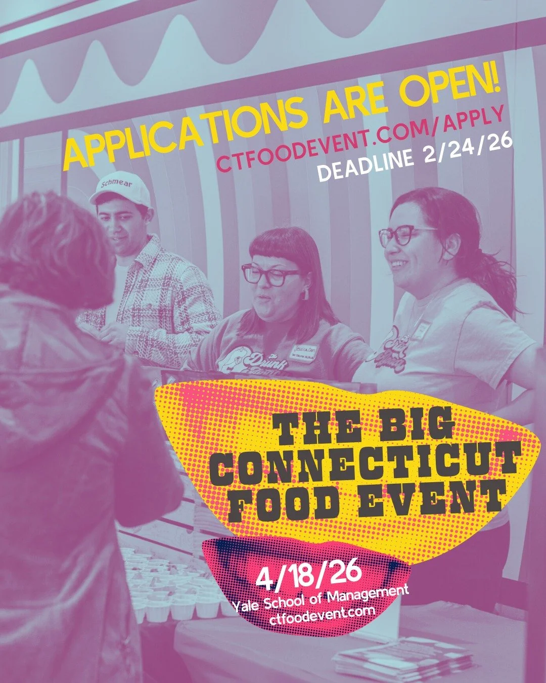 🚨🚨The application form for The Big Connecticut Food Event is now live at ctfoodevent.com/apply.🚨🚨
 
🙋Organizations that match any of the below categories are encouraged to apply. Tickets for general attendees will be available in February.
-- Fo