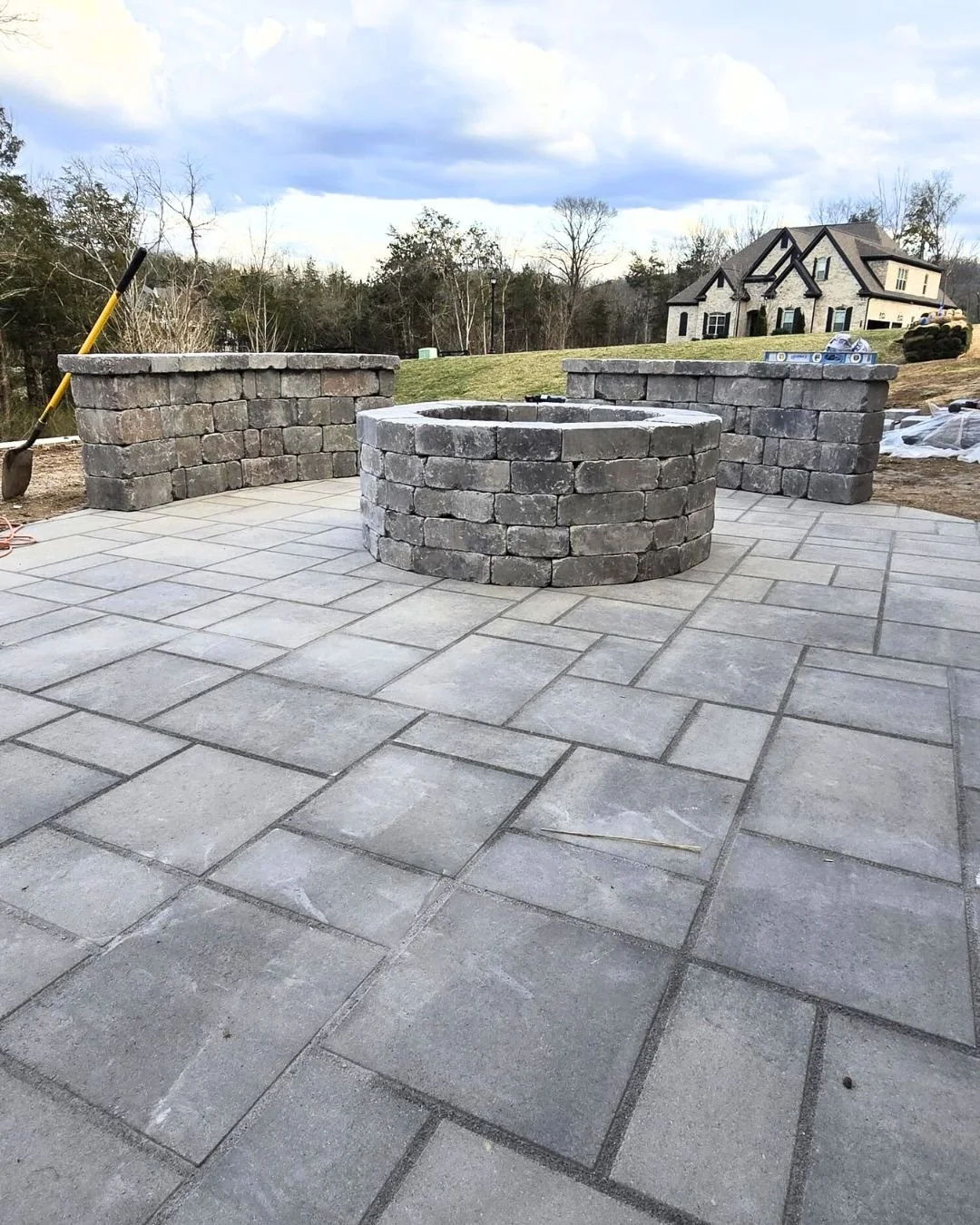 We match every firepit to the patio so it doesn&rsquo;t feel like an afterthought, it feels like the patio was built for it.

Everything works together.  Layout. Materials. Flow.

And almost every client says the same thing later: they end up out her