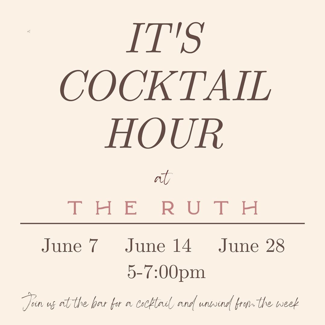 Our cocktails hours are BACK for June. We hope you can join us! 🍸

#cocktailhour #thriftroad #wesleyheights #theruth #charlottenc #charlotteevents #eventspace