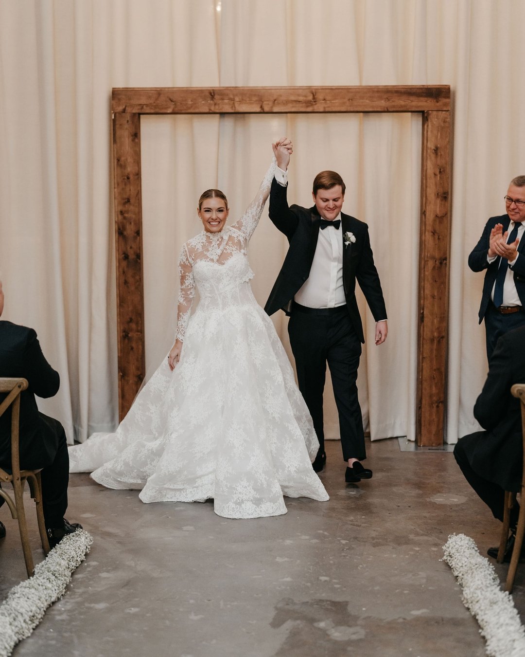 That feeling after you say &quot;I do&quot;✨🤍 || Our wooden arbor is included within our rental rate. Inquire today about weekend rental rates! https://www.beaumondevenues.com/contact

Photography: @william_avery_photography
Hair &amp; make up: @loo