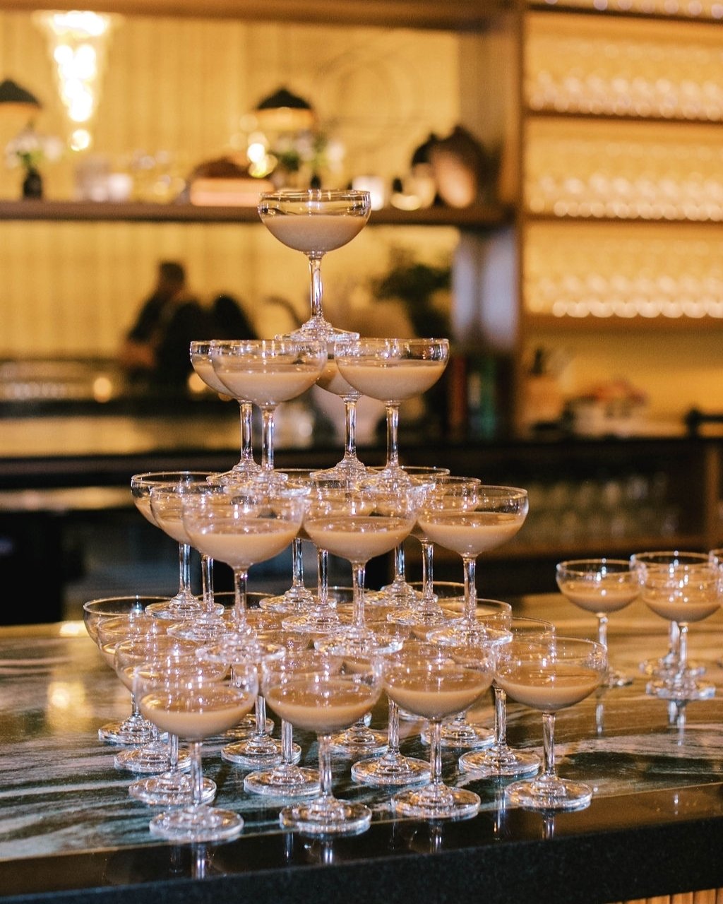 Espresso martini tower, the perfect late night wedding fix🍸|| Ask a Beau Monde expert about our beverage options (p.s. - we can do custom!).

Planner: @oldenorthstateevents
Photography: @haylienoelle
Catering: @beaumondecatering

 #thecasey #thecase