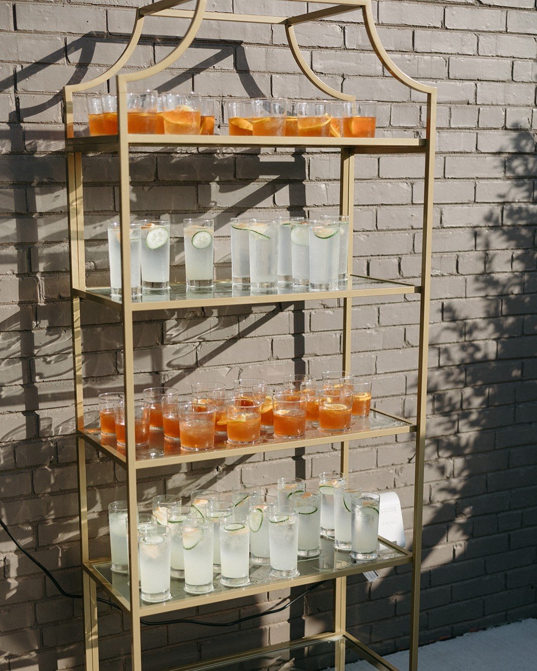 Things that just make sense to us: drink displays 🍸✨|| Want to limit wait lines during cocktail hour? Ask a Beau Monde expert about adding on pre-poured drinks to your bar package!

Photography: @dylankalephoto 
Planner: @lbdevents1
Drinks:@catering