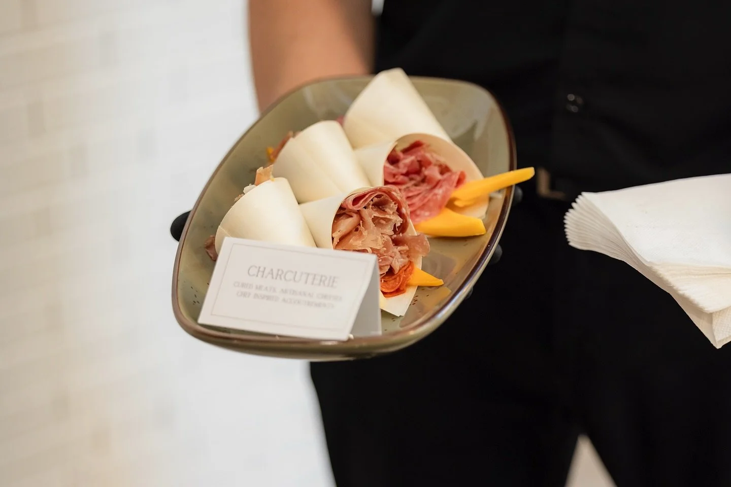 Charcuterie in a cup, yes please! || Talk with a catering expert today about our different appetizer options.