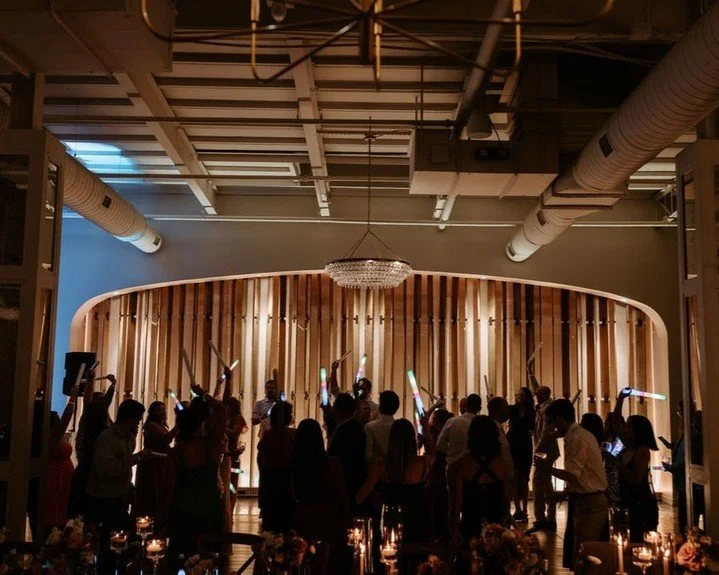 Low lights, high energy... the dance floor is calling. ✨ || Did you know our space has a permanent dance floor? Schedule your tour today!
Photographer: @christianreyesphoto
Planner: @arh_events 
Rentals: @wallflowereventco