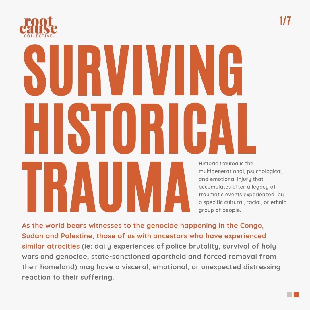 New Resource! Link in Bio.
This Thanksgiving we bear witness to the genocide happening in Sudan, the Congo and Palestine. We can not ignore the impact and residual effects of historical trauma on marginalized communities across the world. 

Here are 
