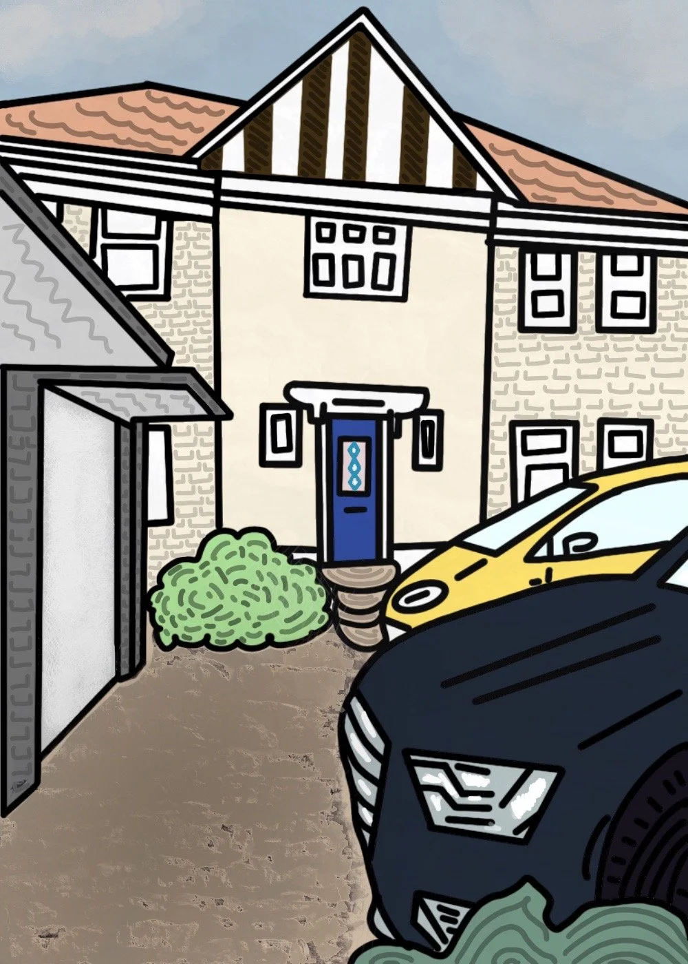 'Home' (2021) Artwork by Hannah Kelly (littlebookofdoodles)