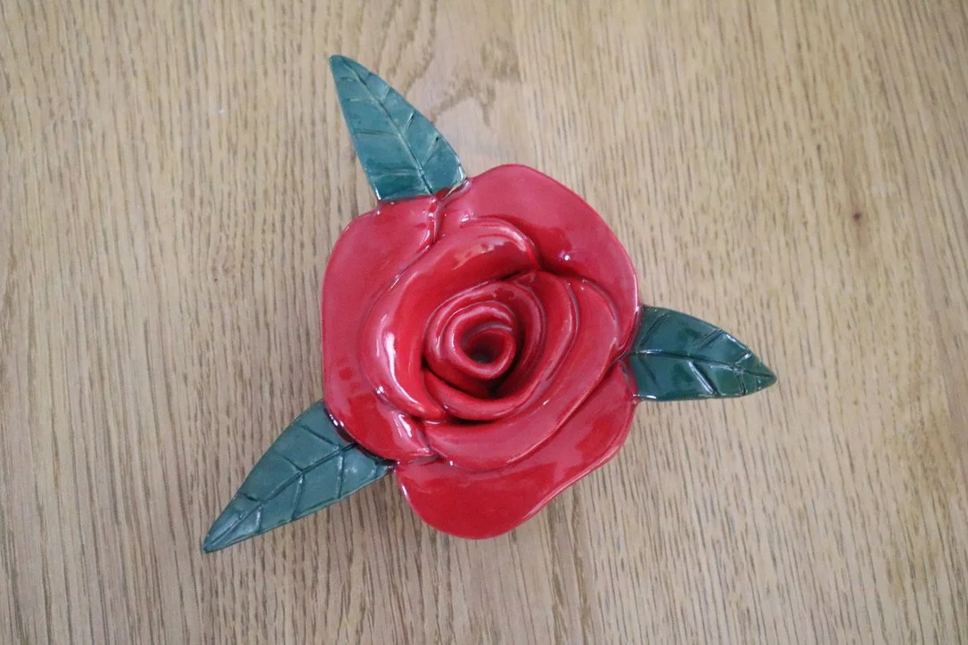 Ceramic Rose paper weight