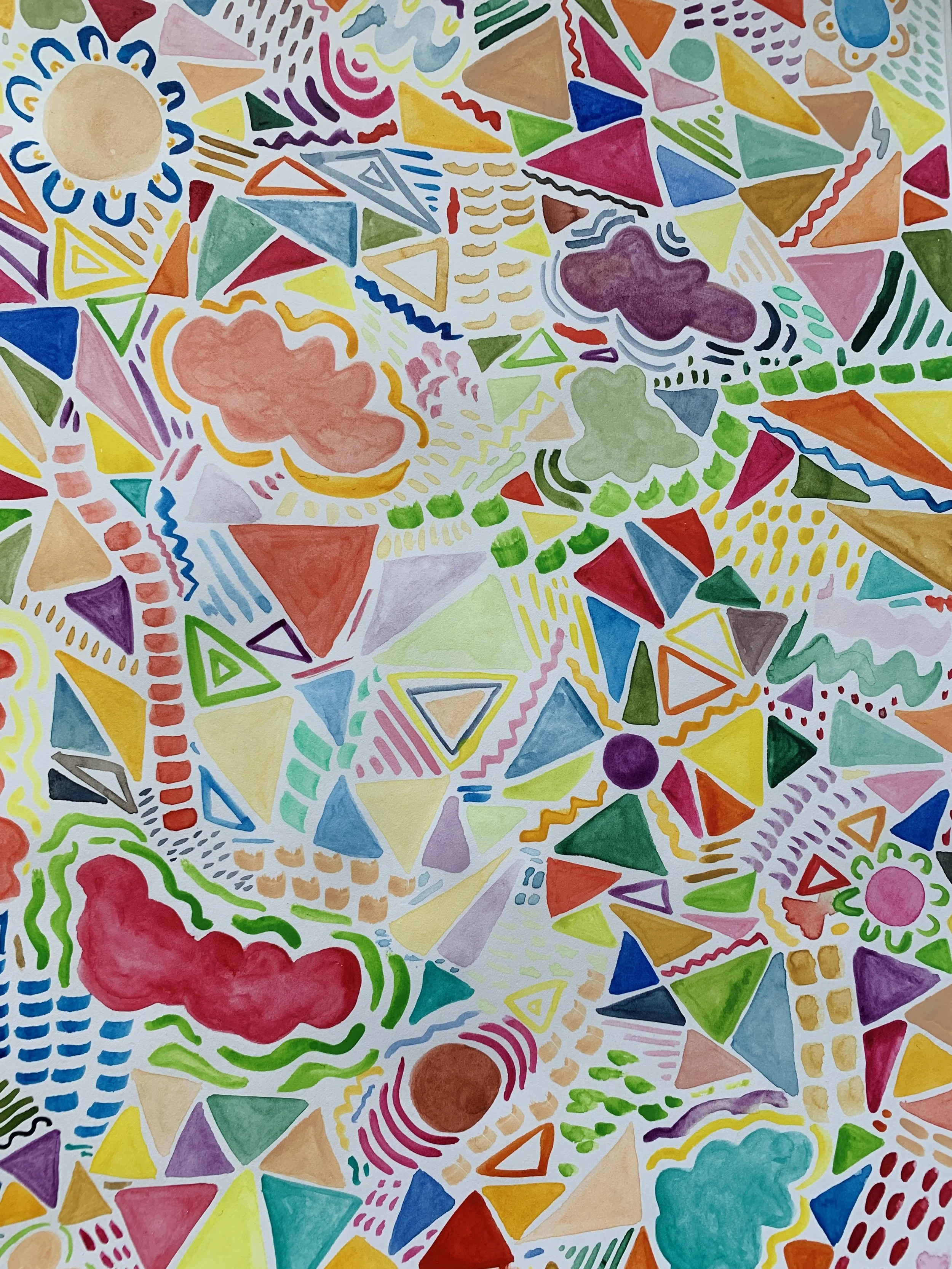 Painted geometric shape pattern