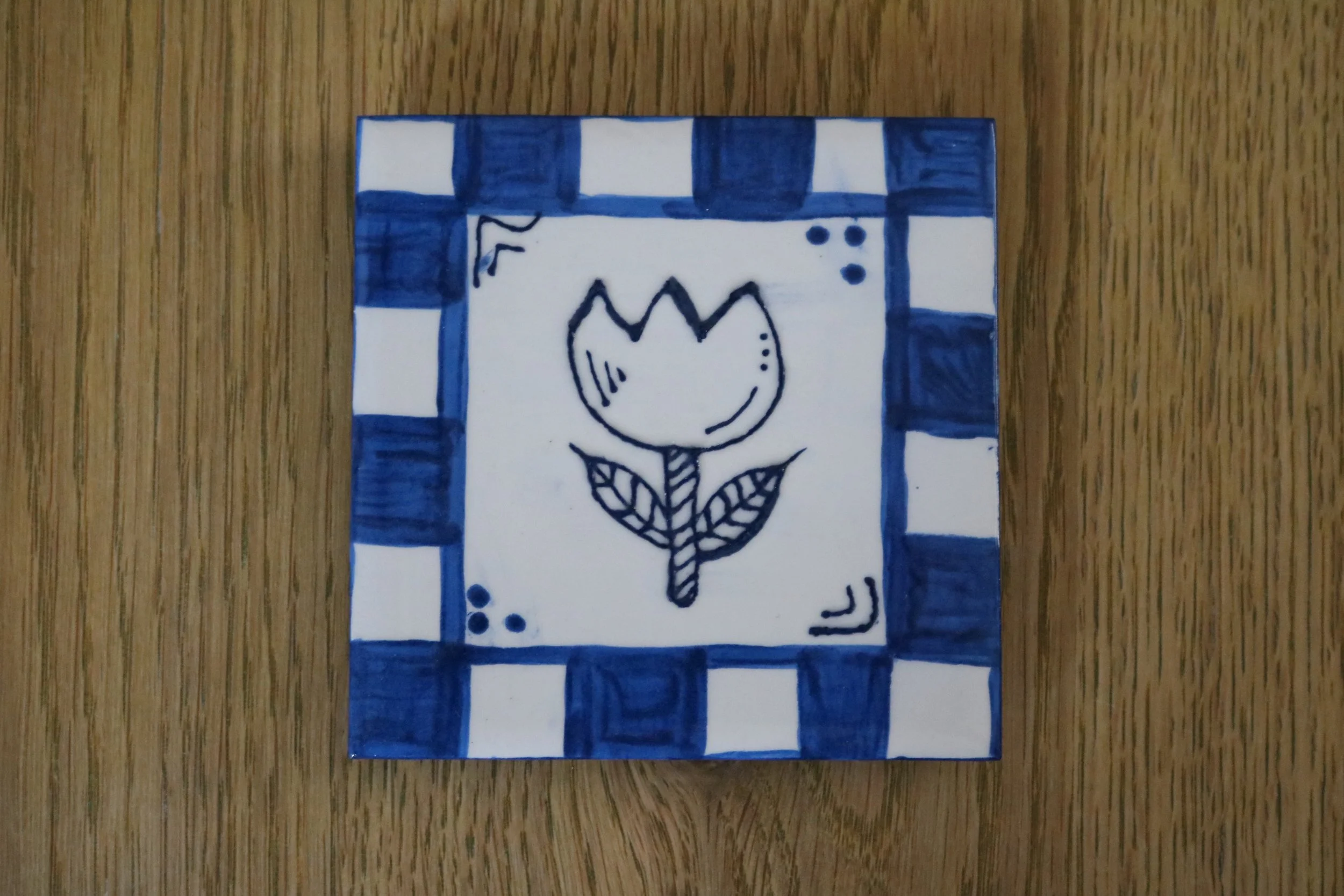 Blue Tulip Tile Coaster