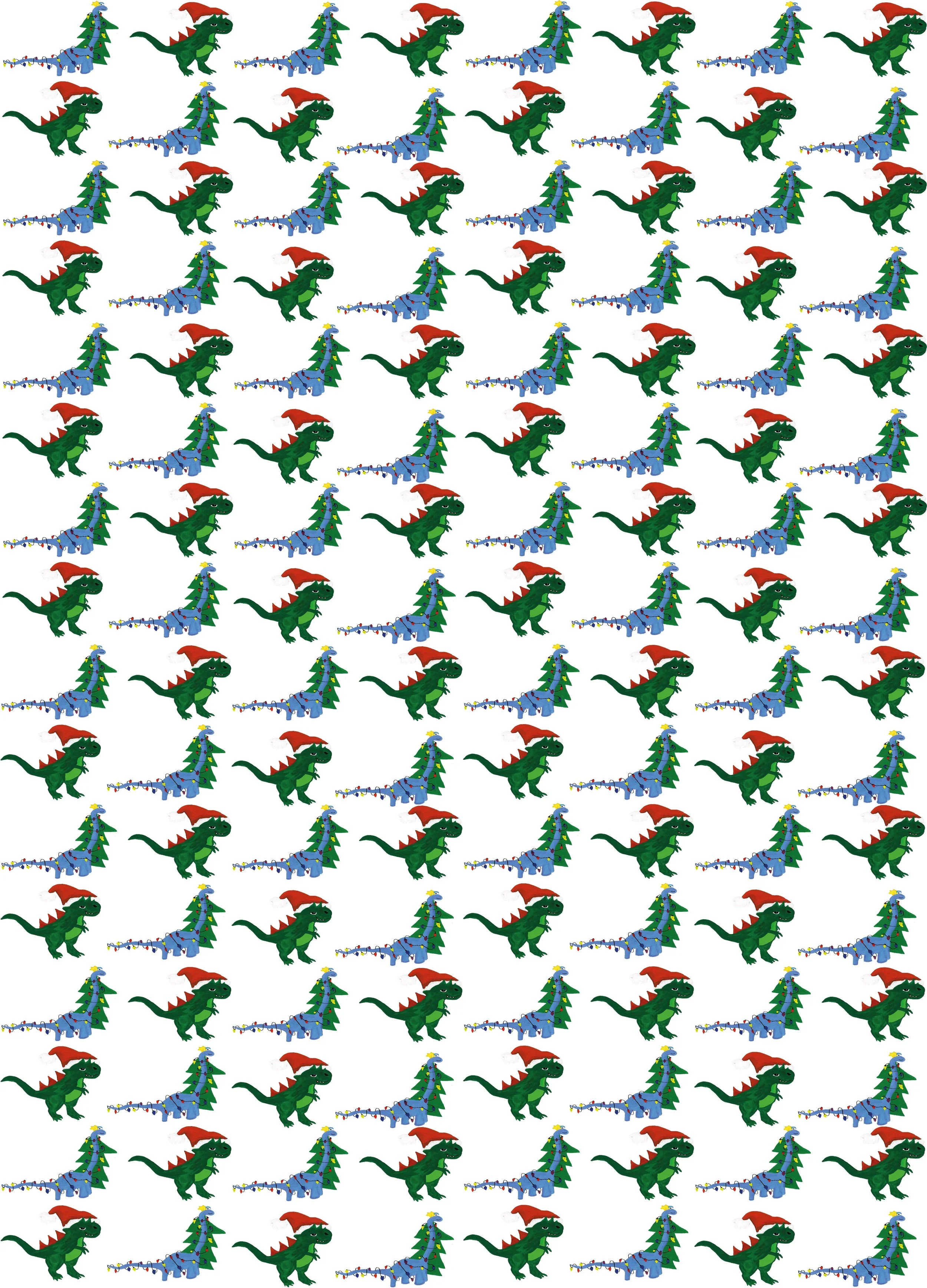 Festivesaurus  - Hannah Kelly Wrapping paper.jpg